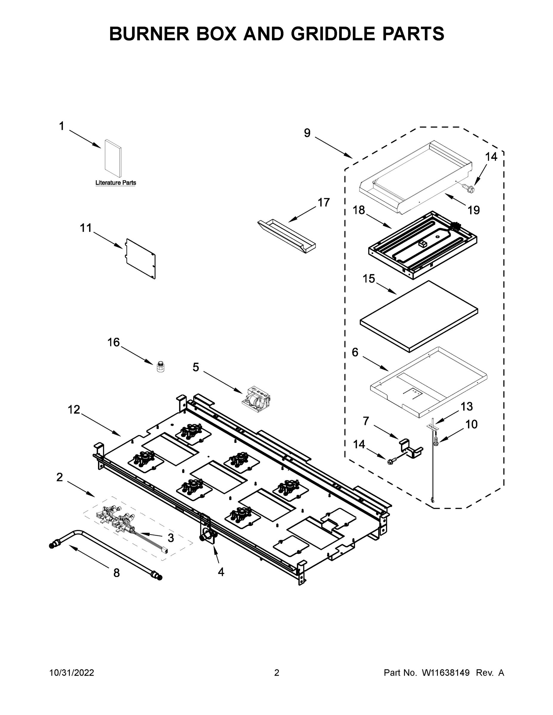 02 - BURNER BOX AND GRIDDLE PARTS