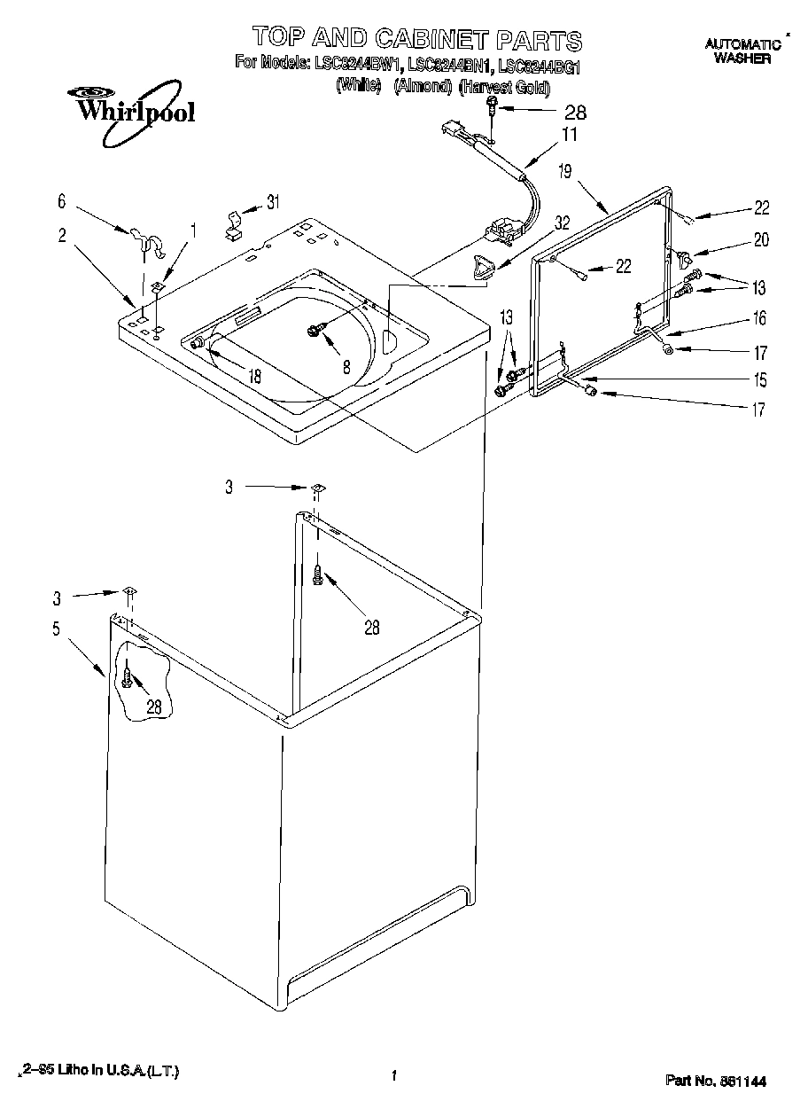 01 - TOP AND CABINET, LIT/OPTIONAL