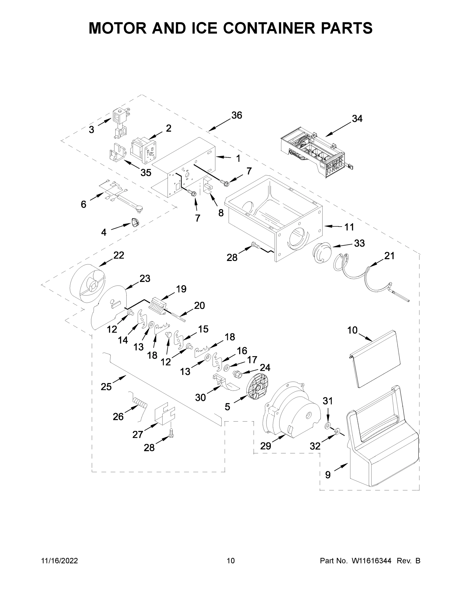 06 - MOTOR AND ICE CONTAINER PARTS