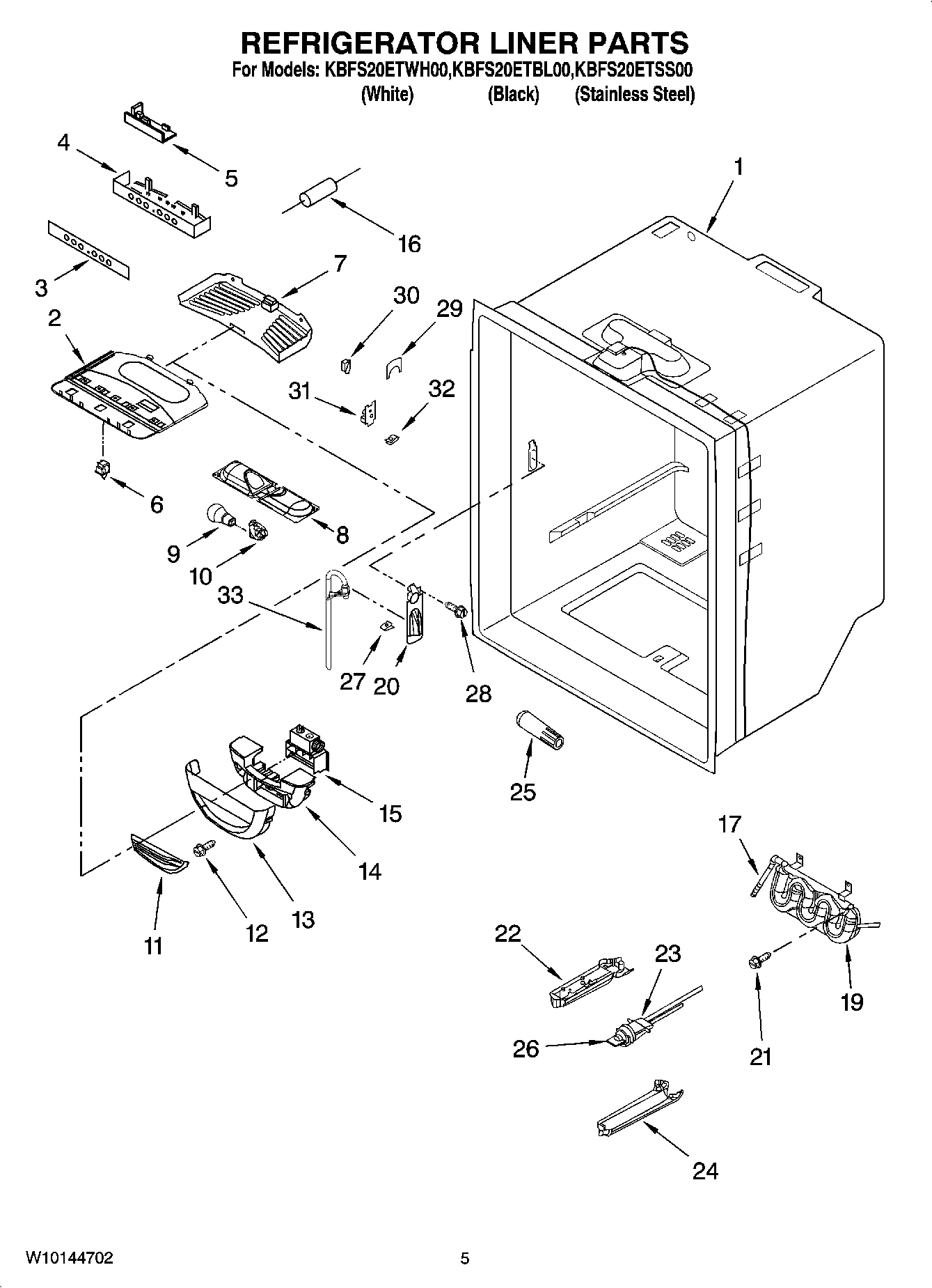 03 - REFRIGERATOR LINER PARTS