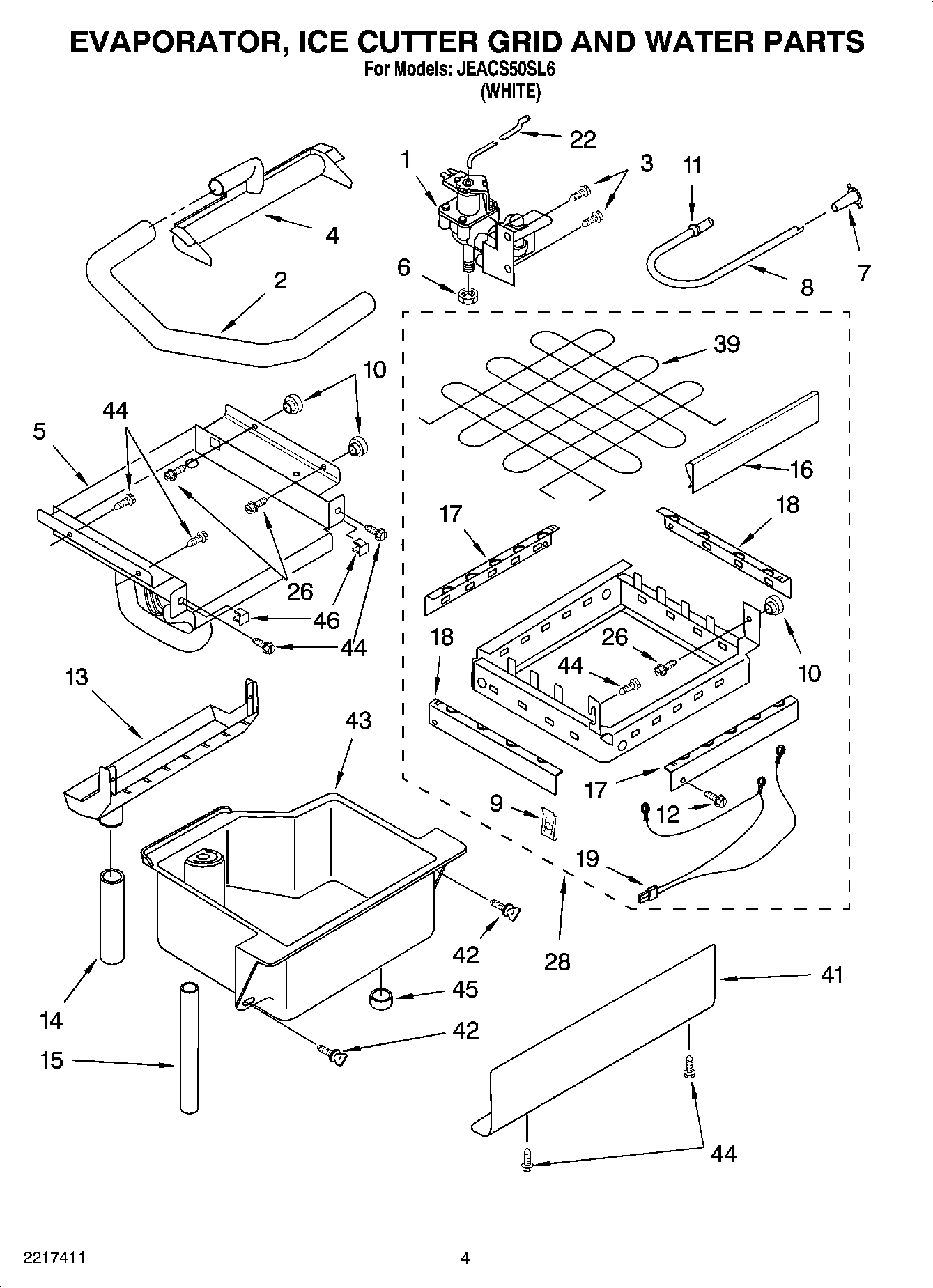 02 - EVAPORATOR, ICE CUTTER GRID AND WATER PARTS