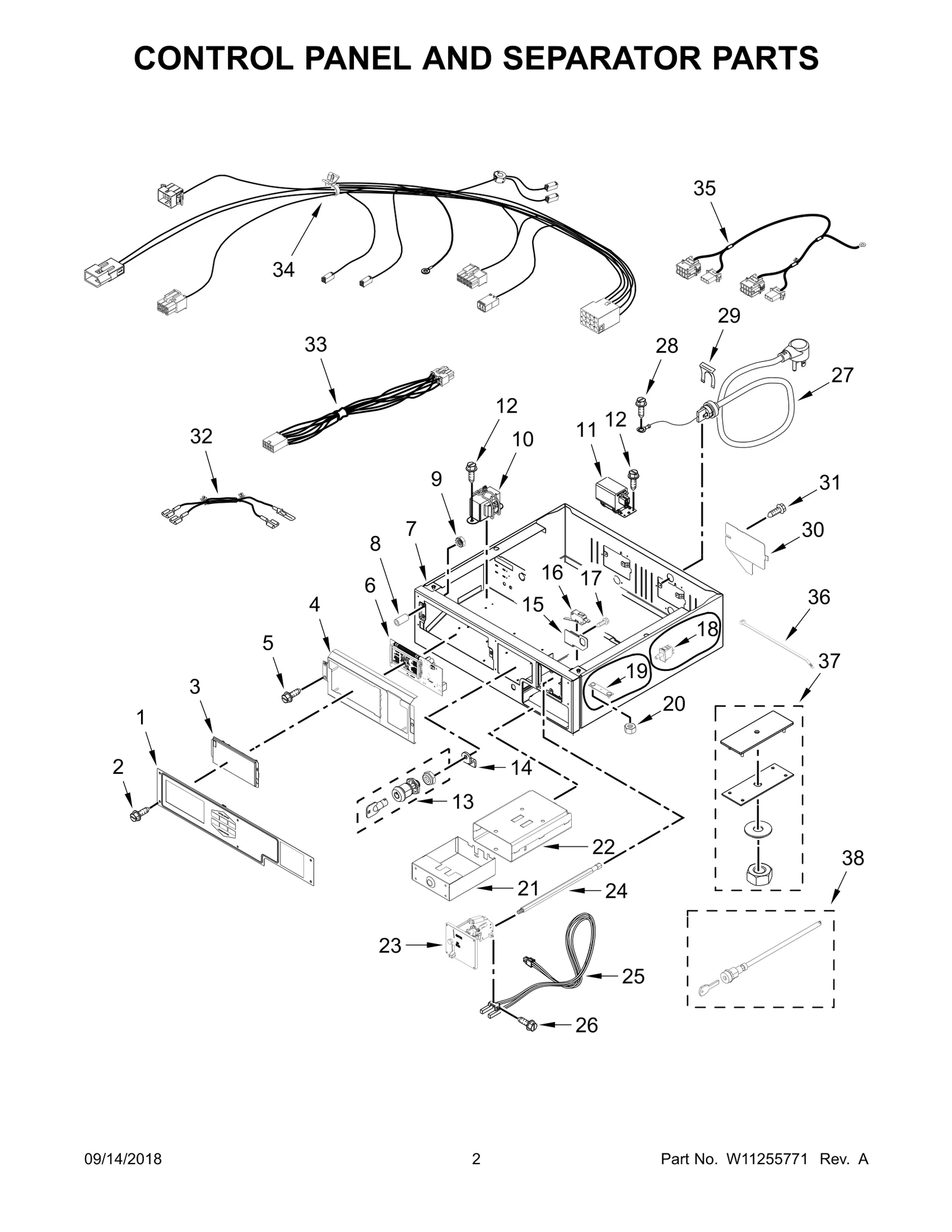 CONTROL PANEL AND SEPARATOR PARTS