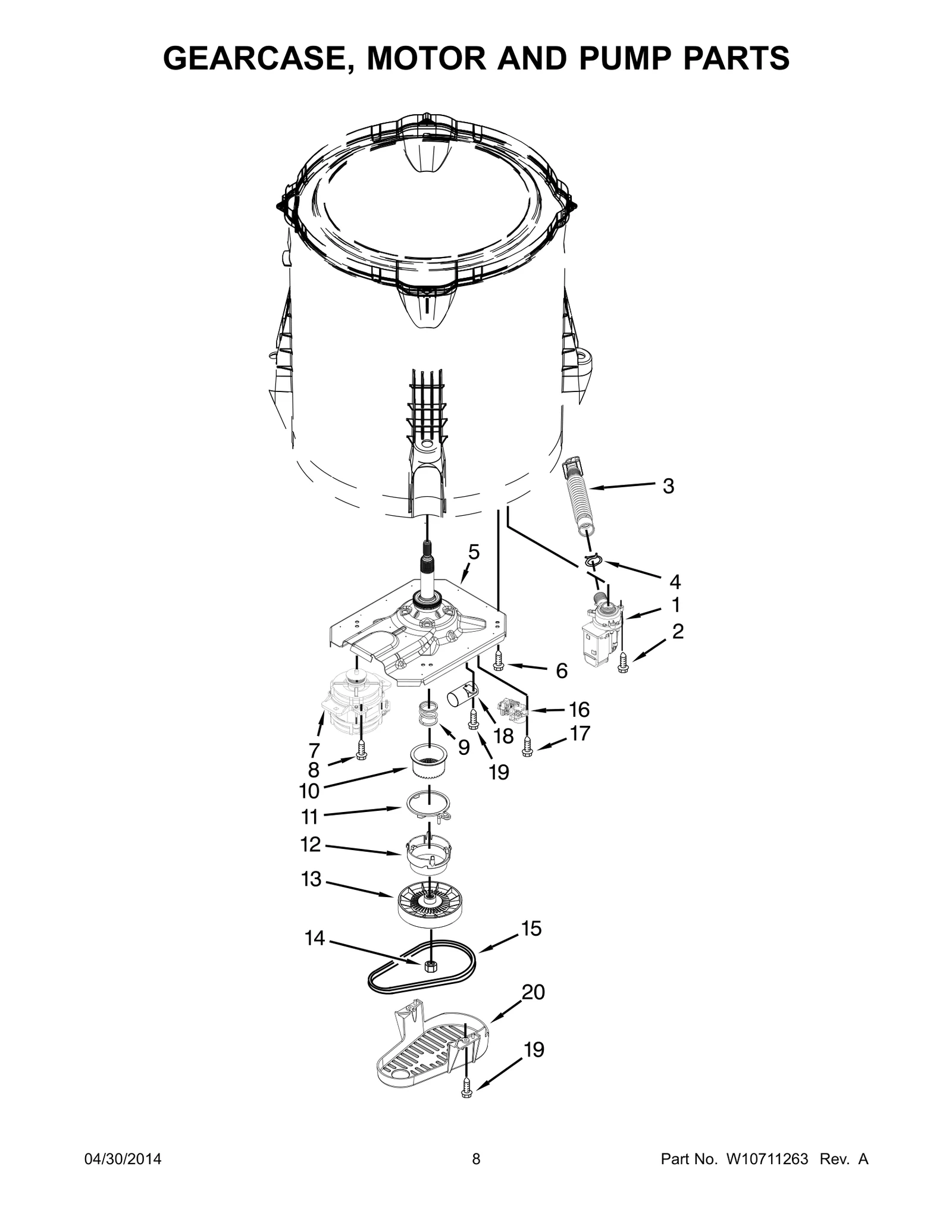 GEARCASE, MOTOR AND PUMP PARTS