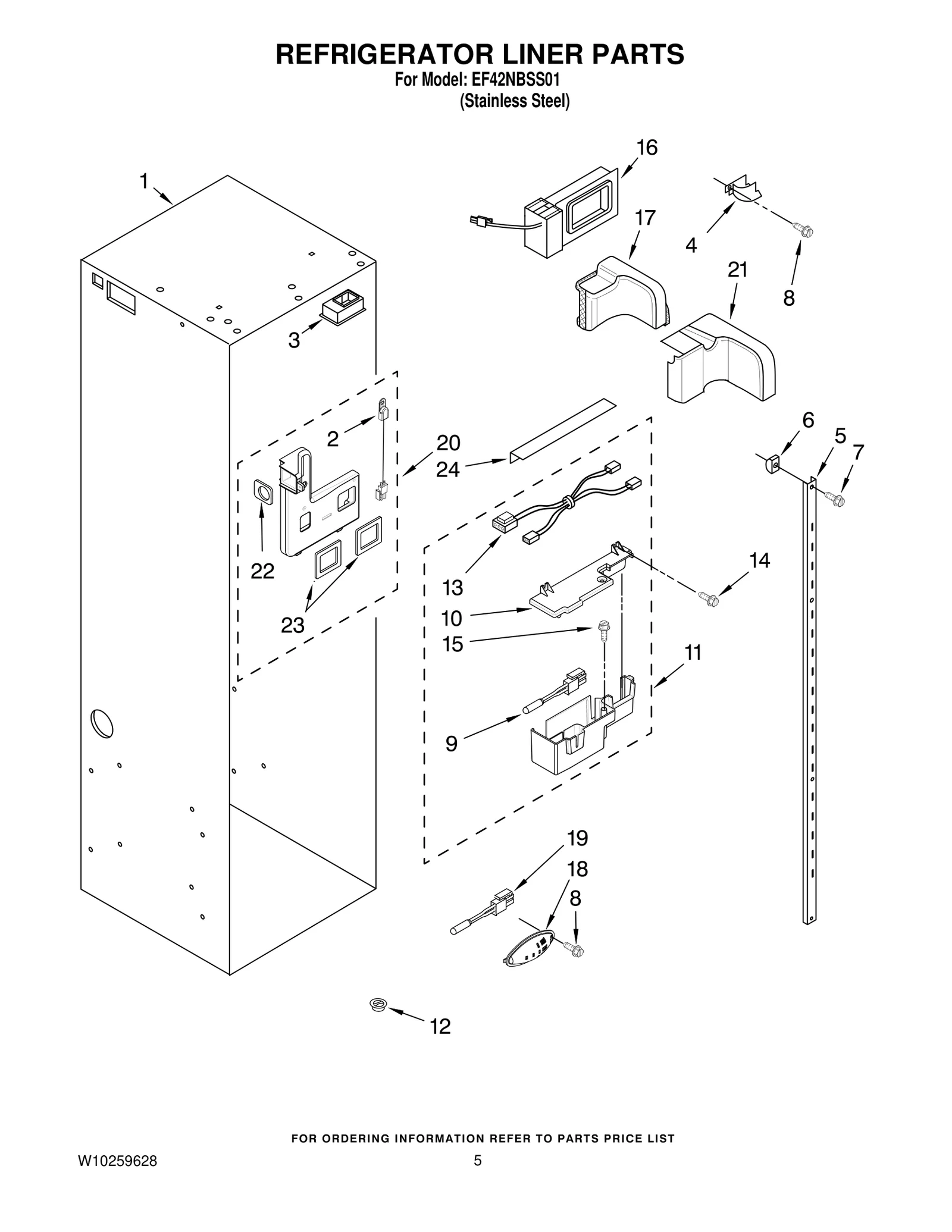 REFRIGERATOR LINER PARTS