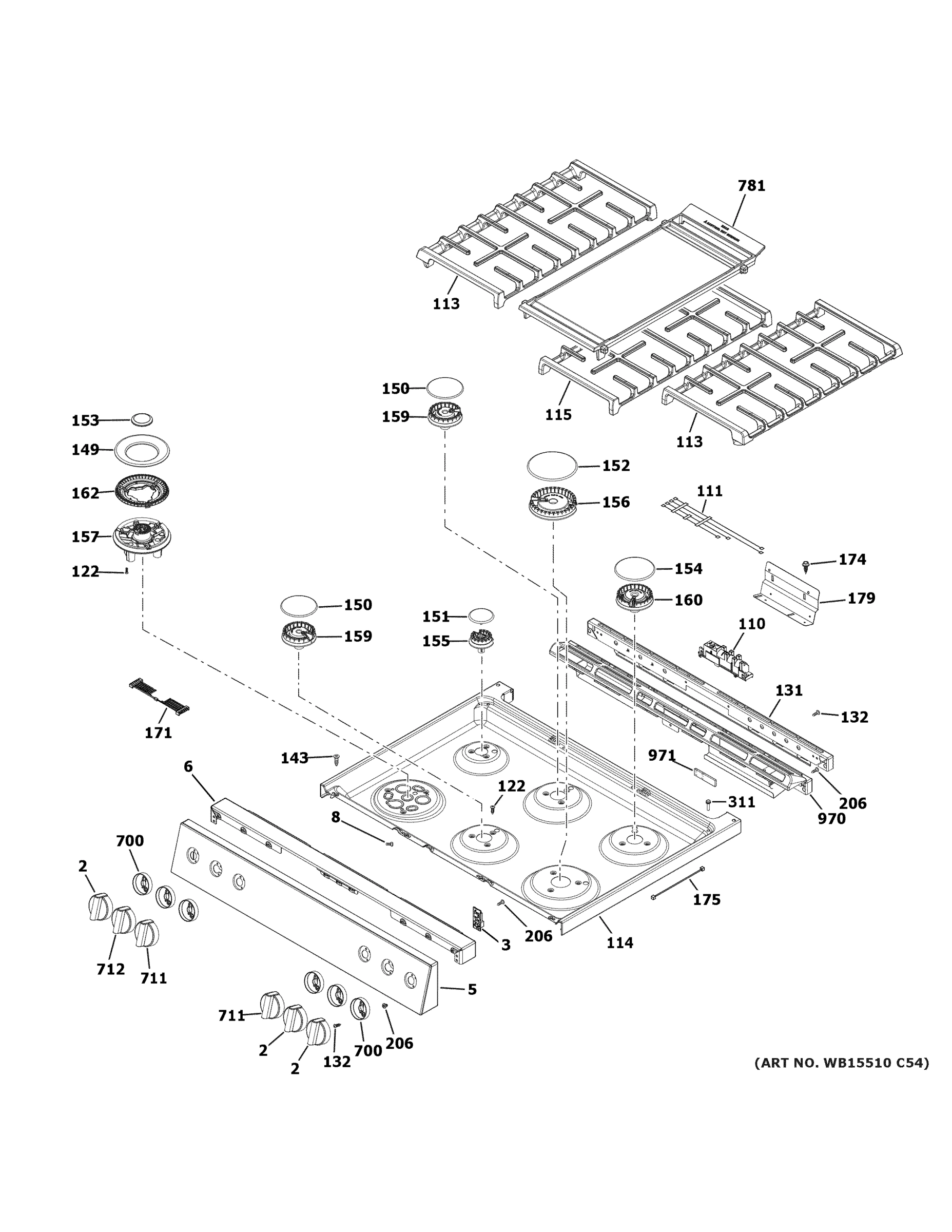 CONTROL PANEL & COOKTOP