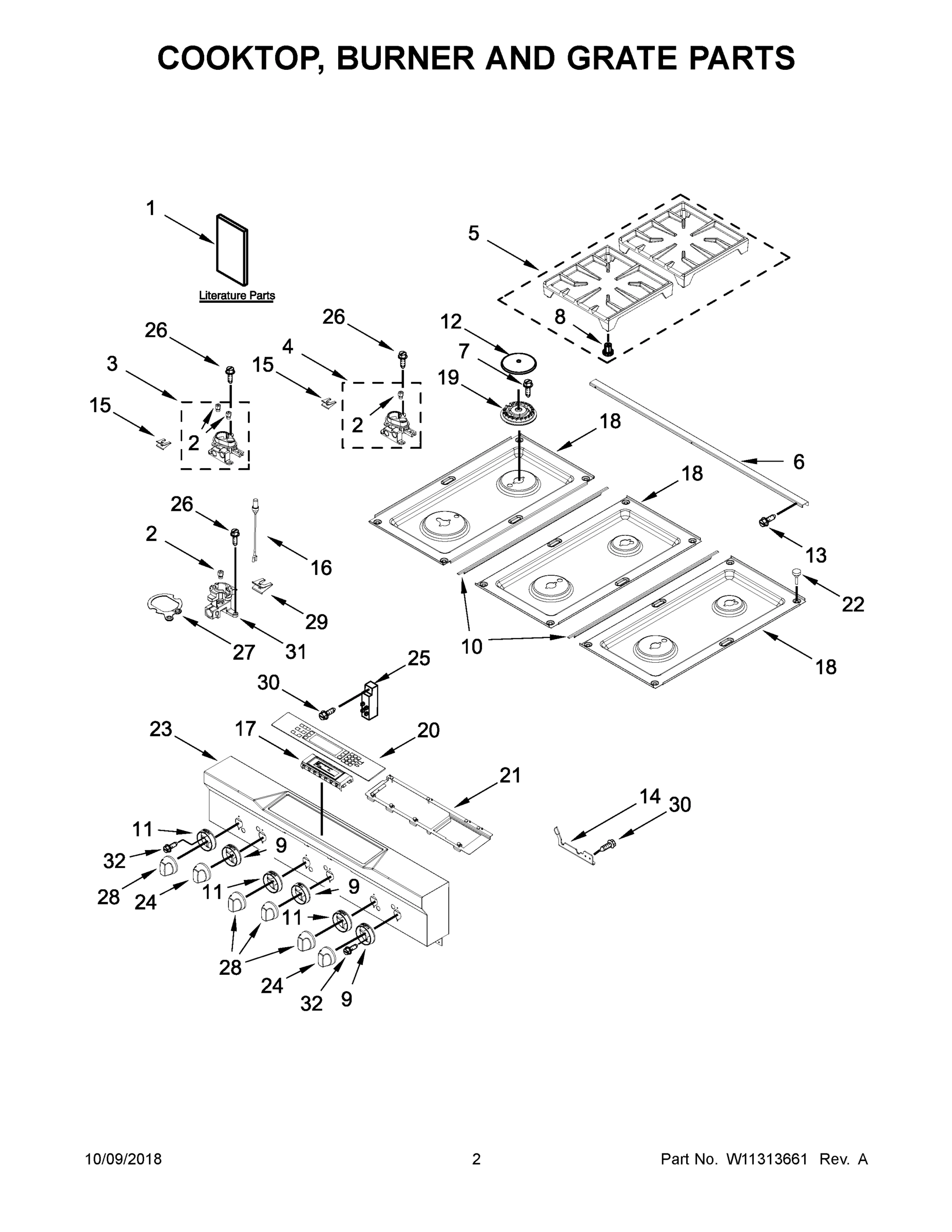 02 - COOKTOP, BURNER AND GRATE PARTS