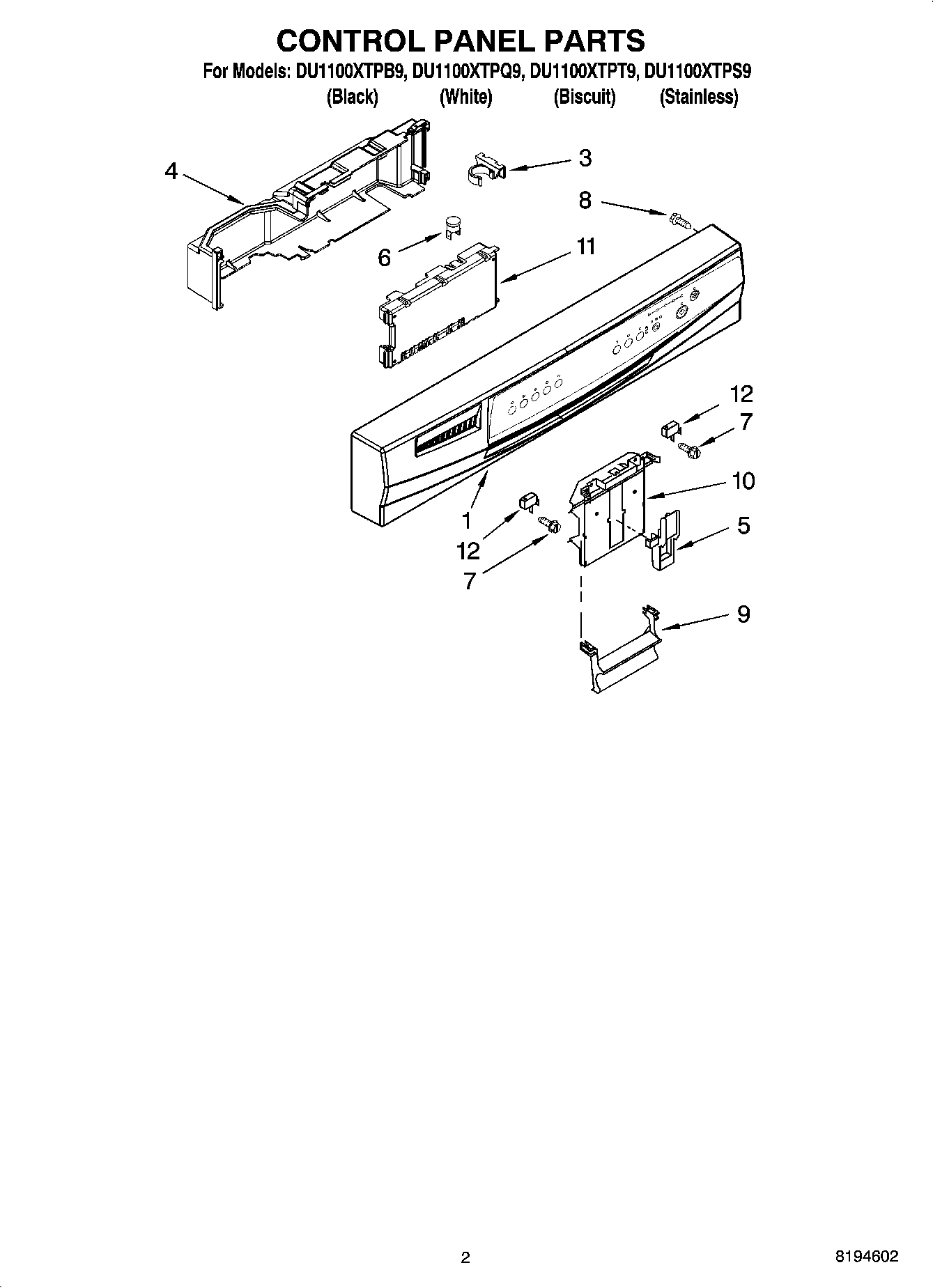 02 - CONTROL PANEL PARTS