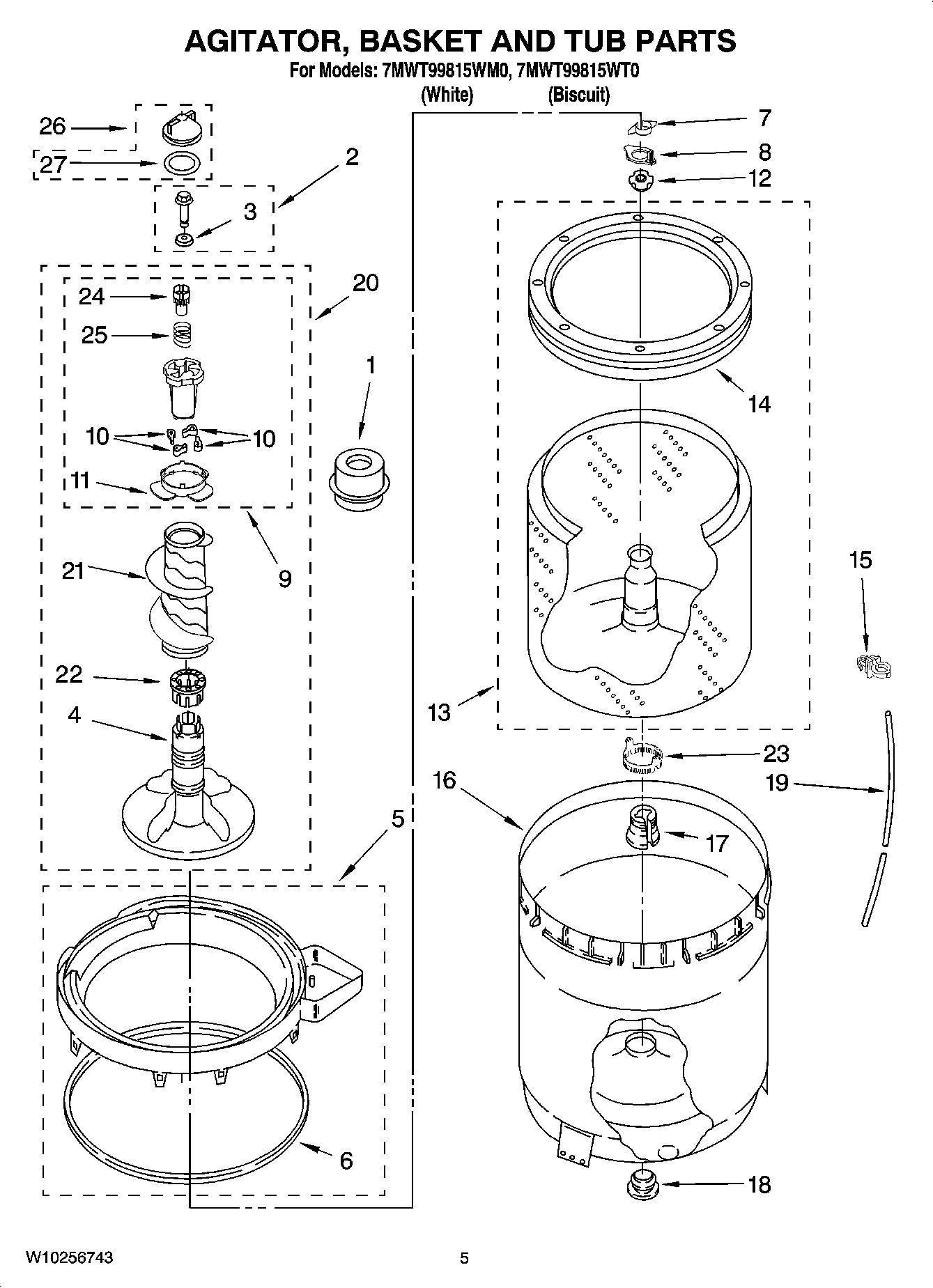 03 - AGITATOR, BASKET AND TUB PARTS