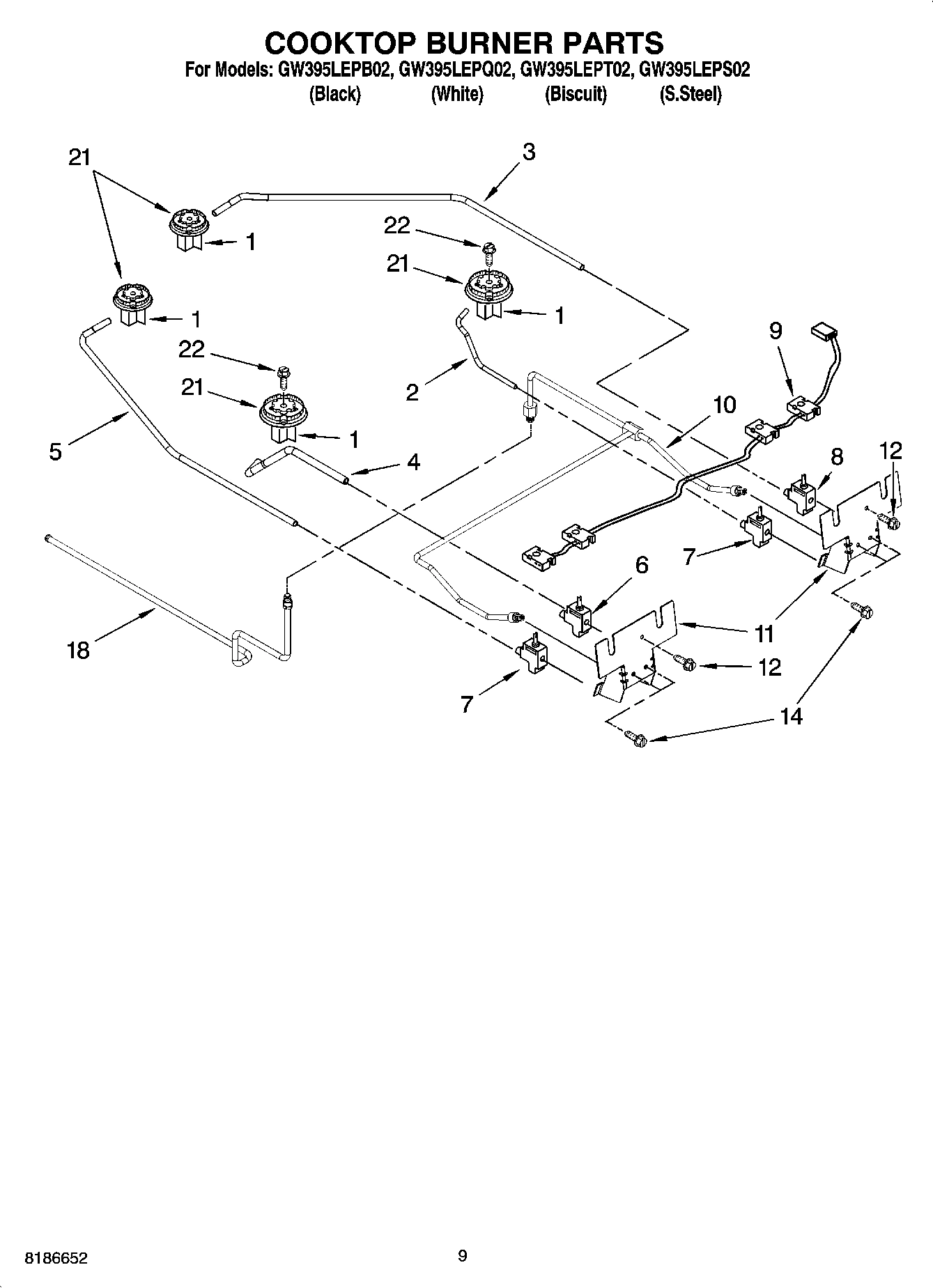 07 - COOKTOP BURNER PARTS, OPTIONAL PARTS