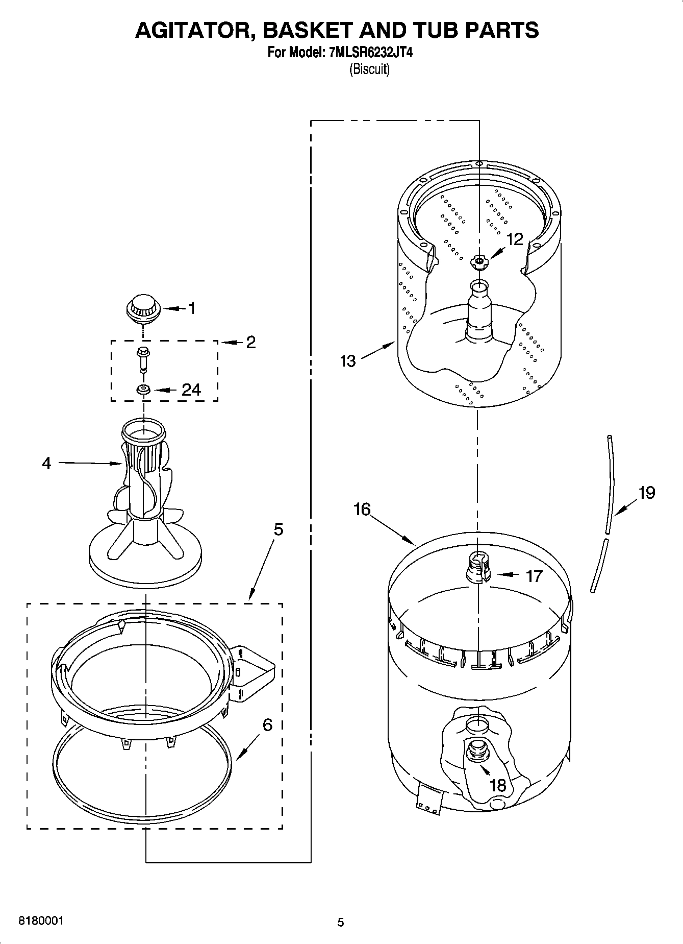 03 - AGITATOR, BASKET AND TUB PARTS
