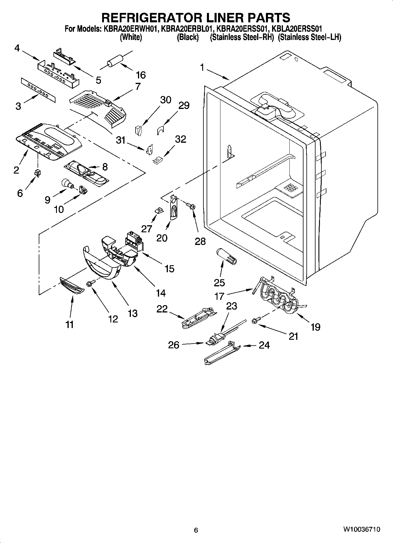 04 - REFRIGERATOR LINER PARTS