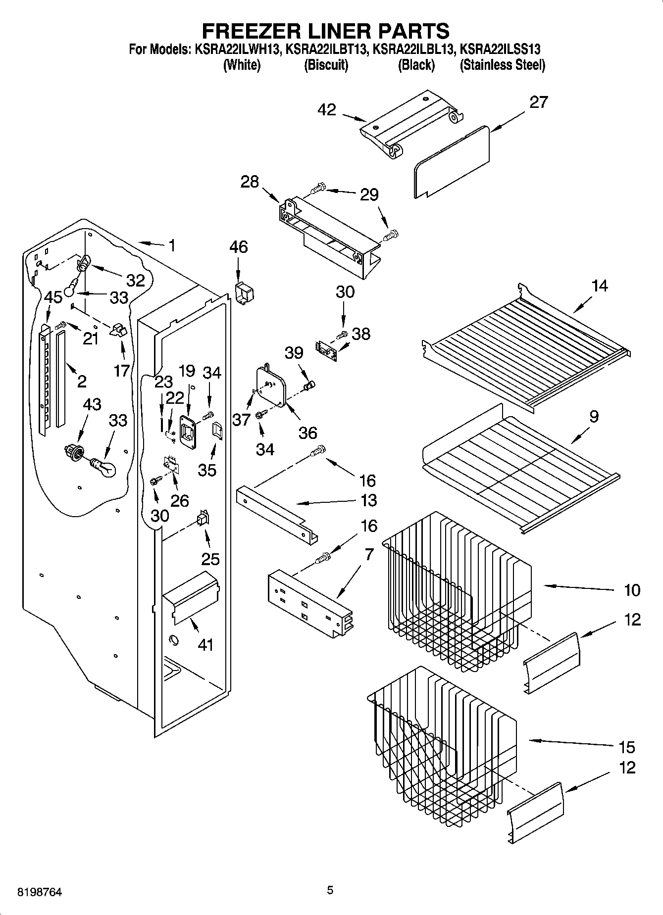 04 - FREEZER LINER PARTS