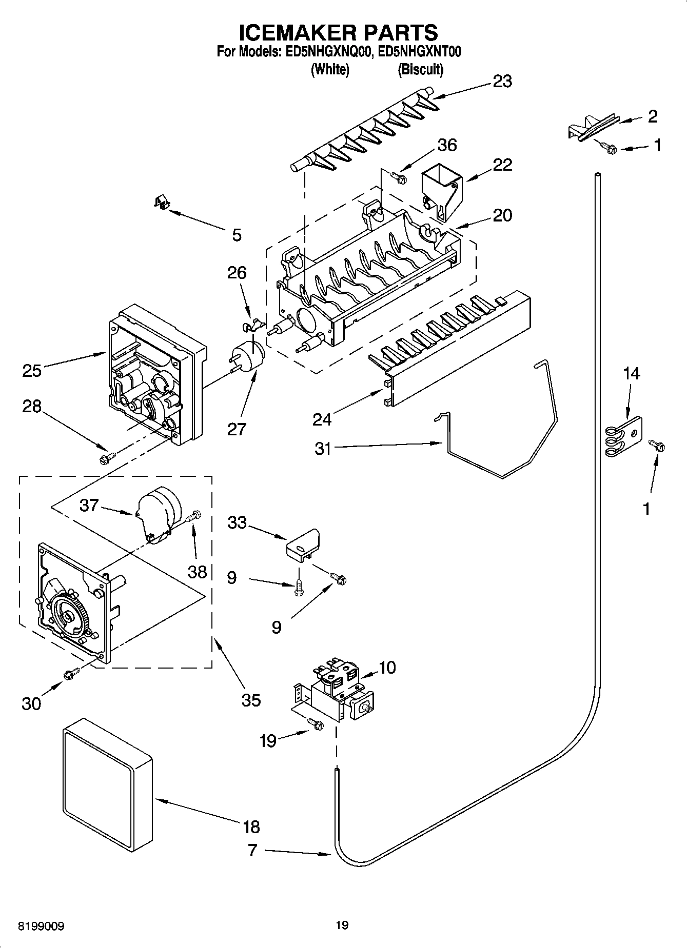 12 - ICEMAKER PARTS, PARTS NOT ILLUSTRATED
