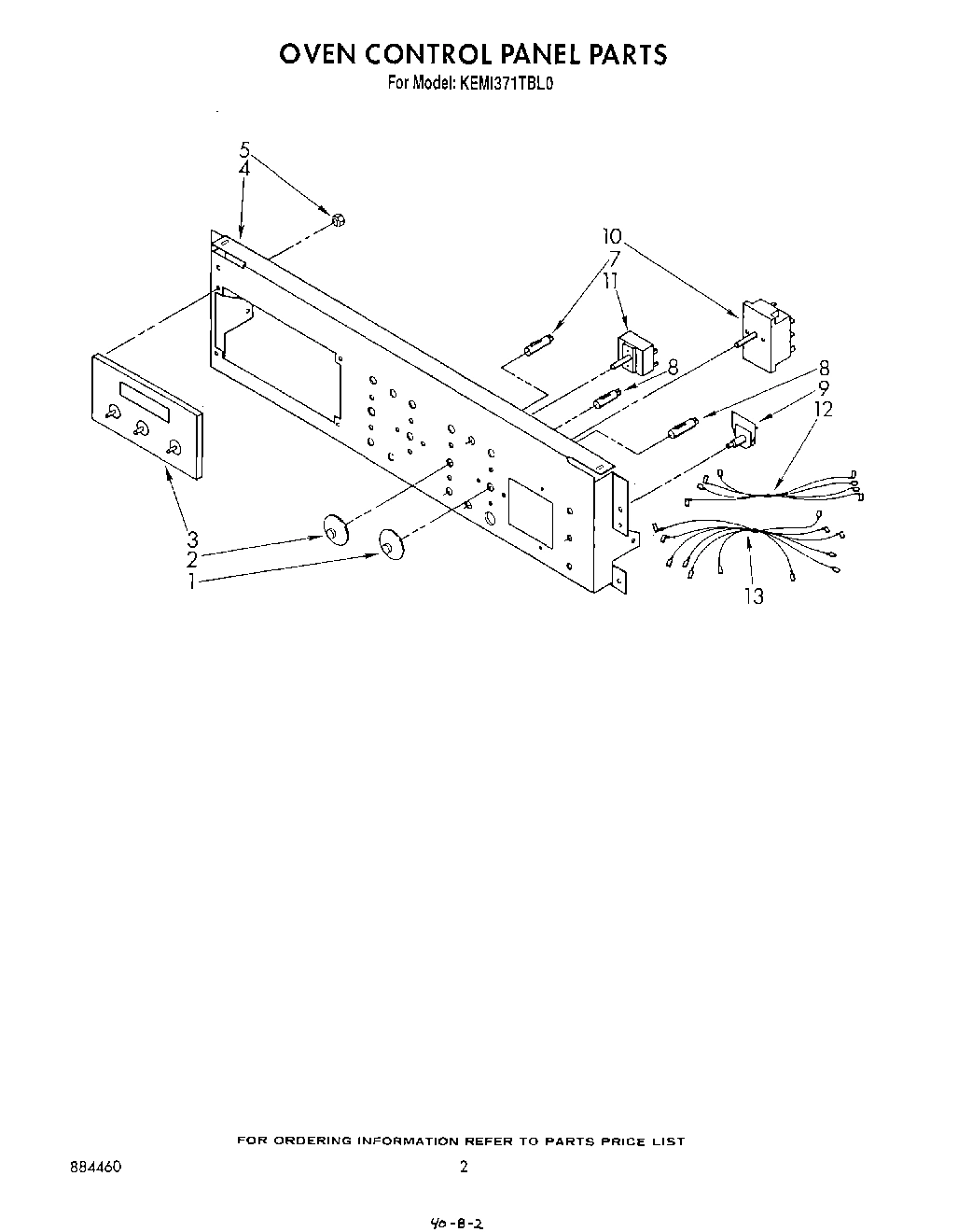 02 - OVEN CONTROL PANEL , LIT/OPTIONAL