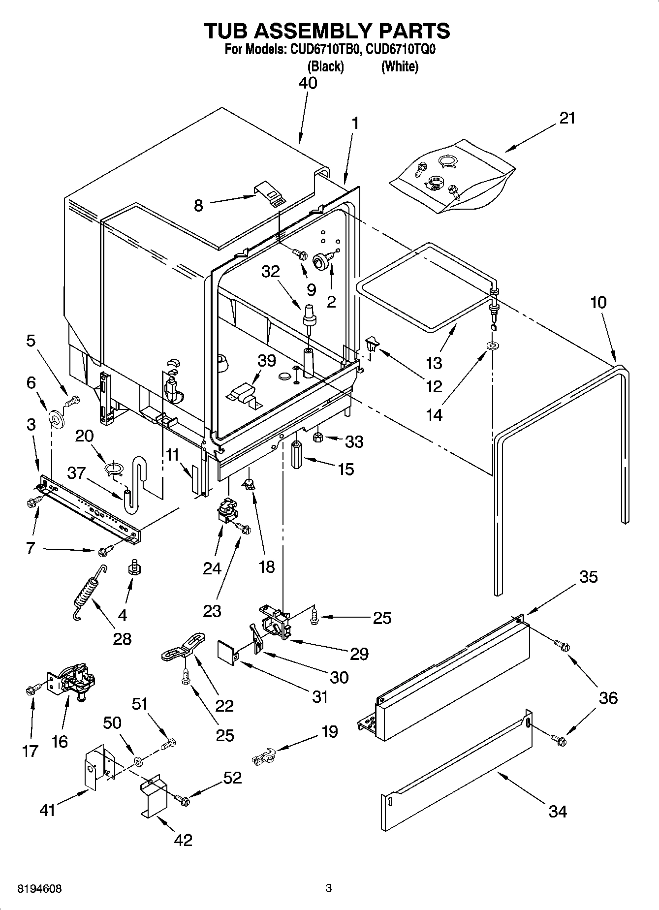 03 - TUB ASSEMBLY PARTS