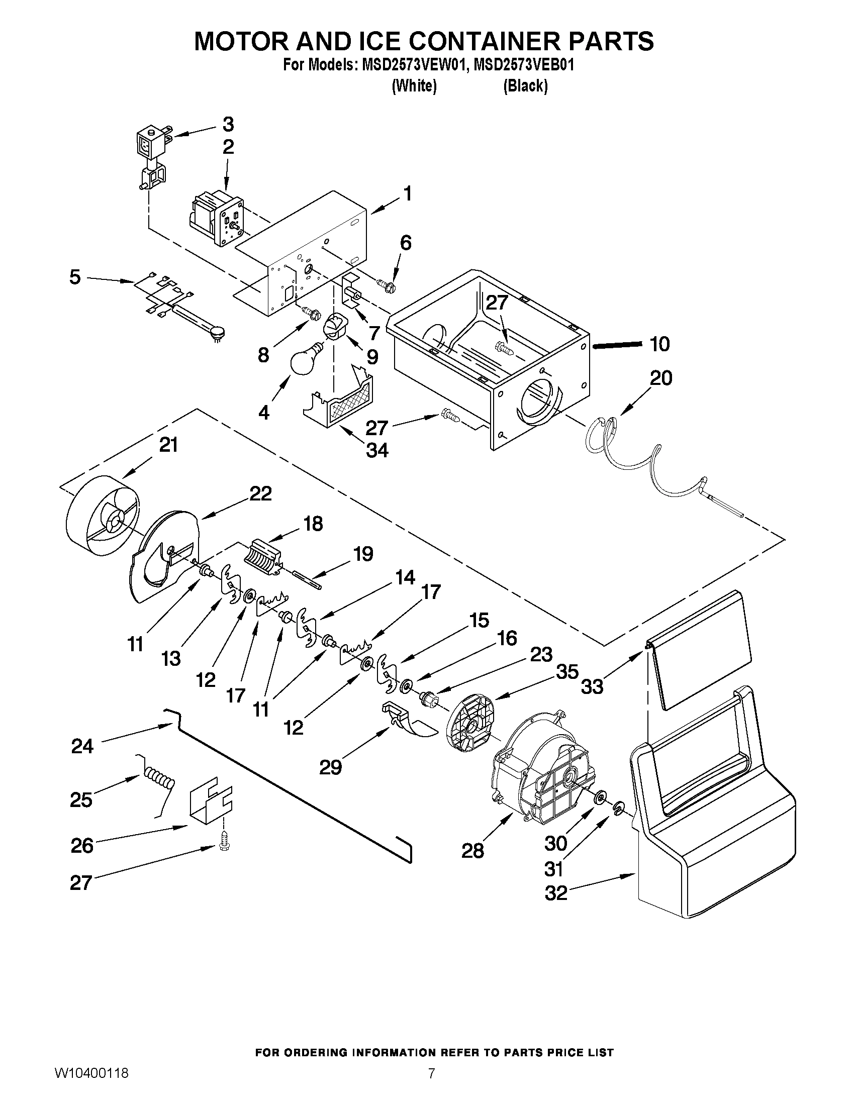 05 - MOTOR AND ICE CONTAINER PARTS