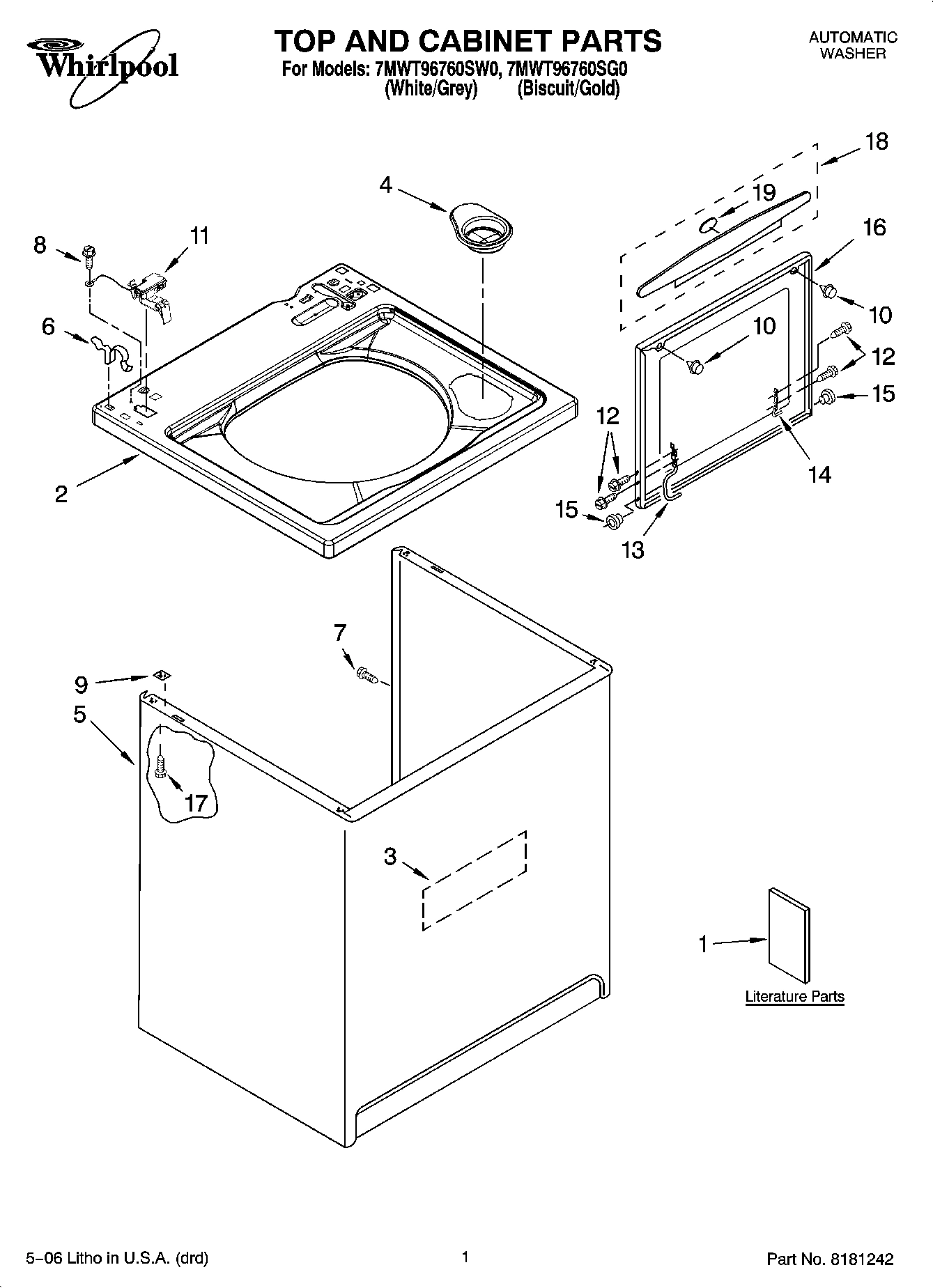 01 - TOP AND CABINET PARTS