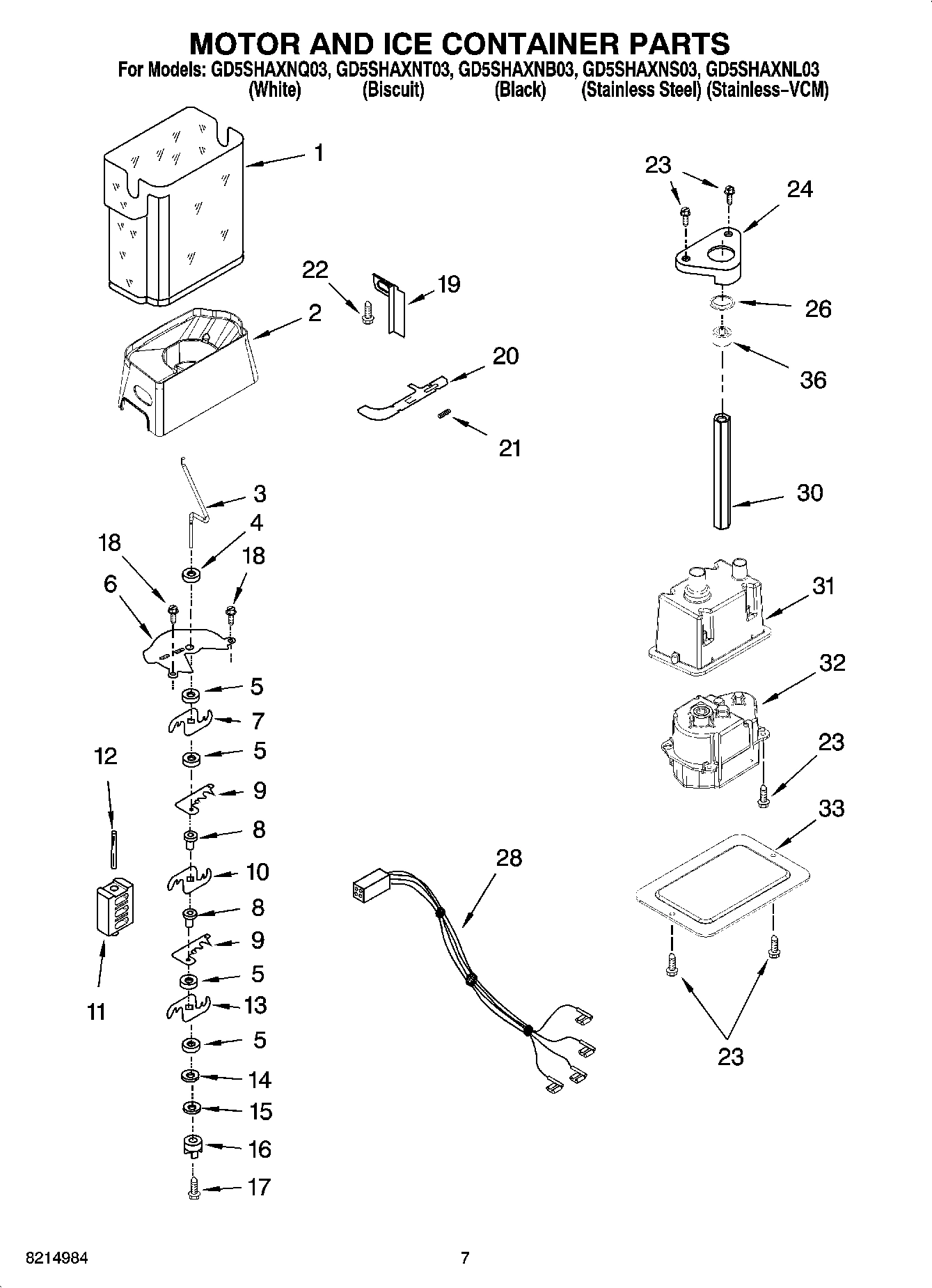 05 - MOTOR AND ICE CONTAINER PARTS