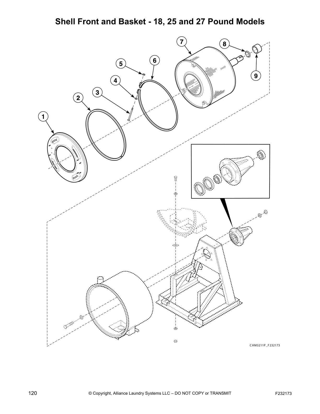 Shell Front and Basket - 18, 25 and 27 Pound Models