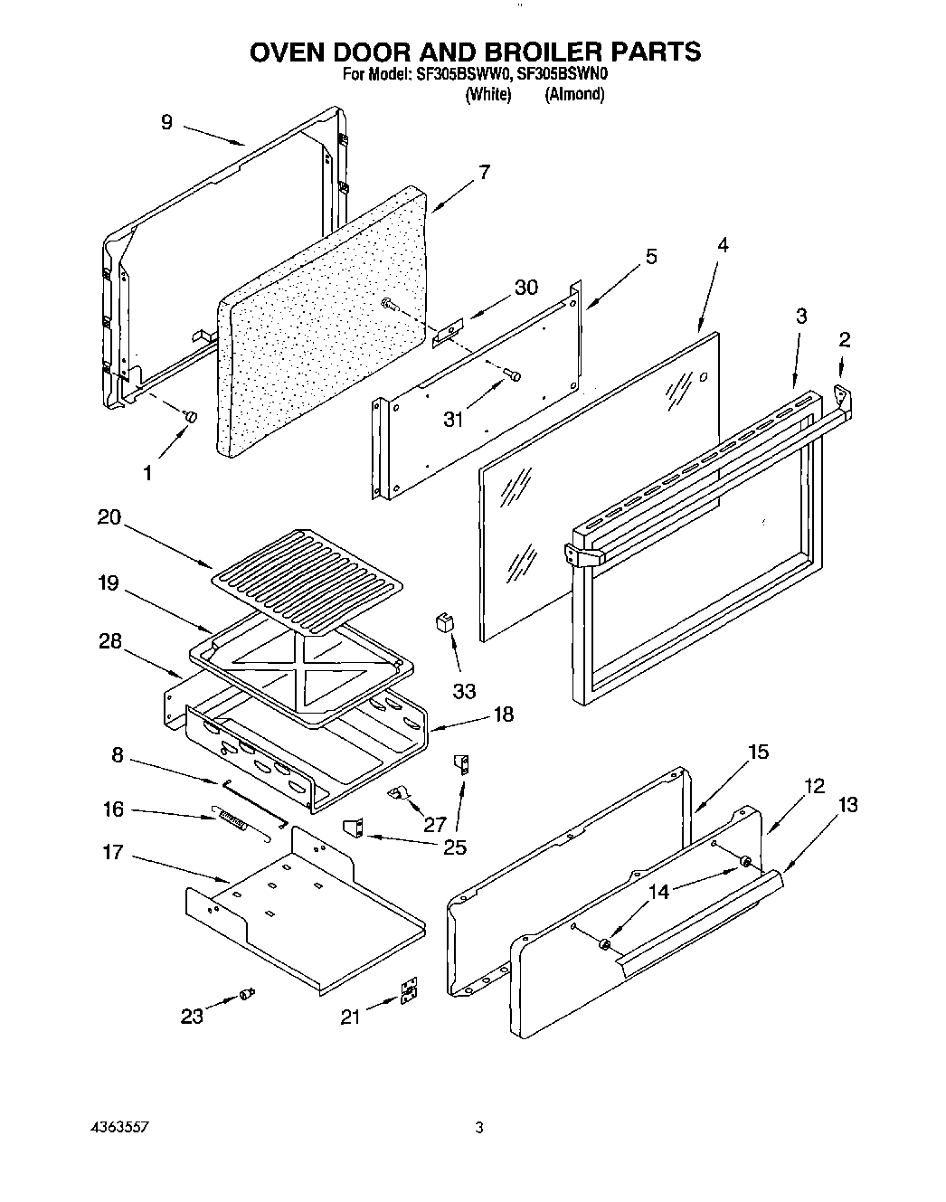 02 - OVEN DOOR AND BROILER