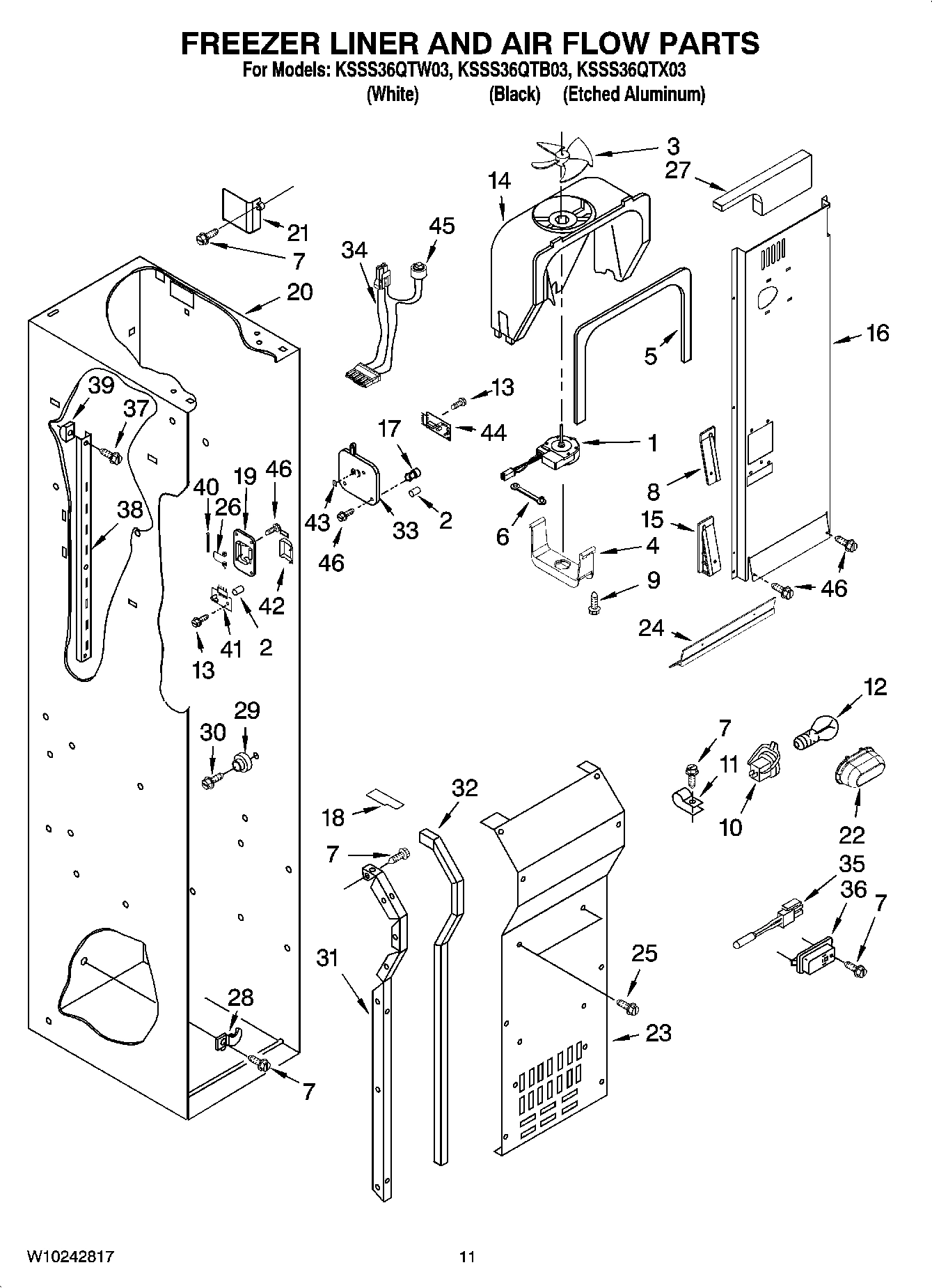 08 - FREEZER LINER AND AIR FLOW PARTS