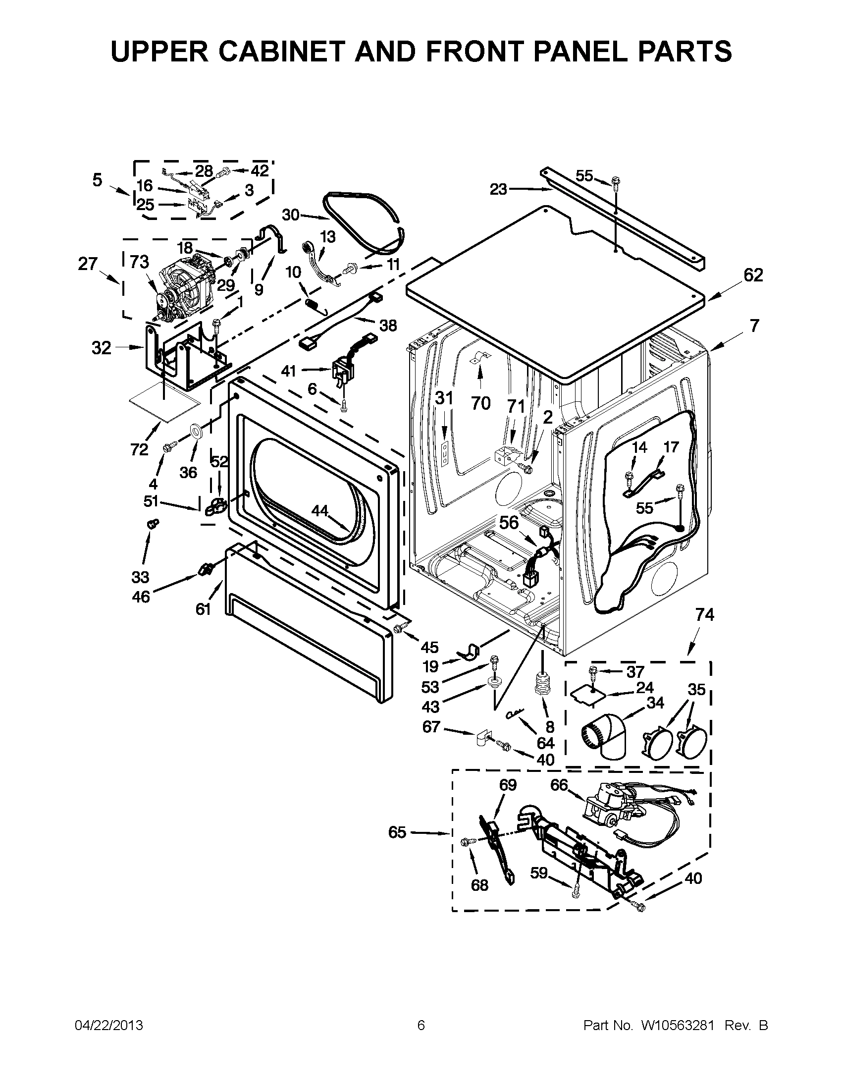 03 - UPPER CABINET AND FRONT PANEL PARTS
