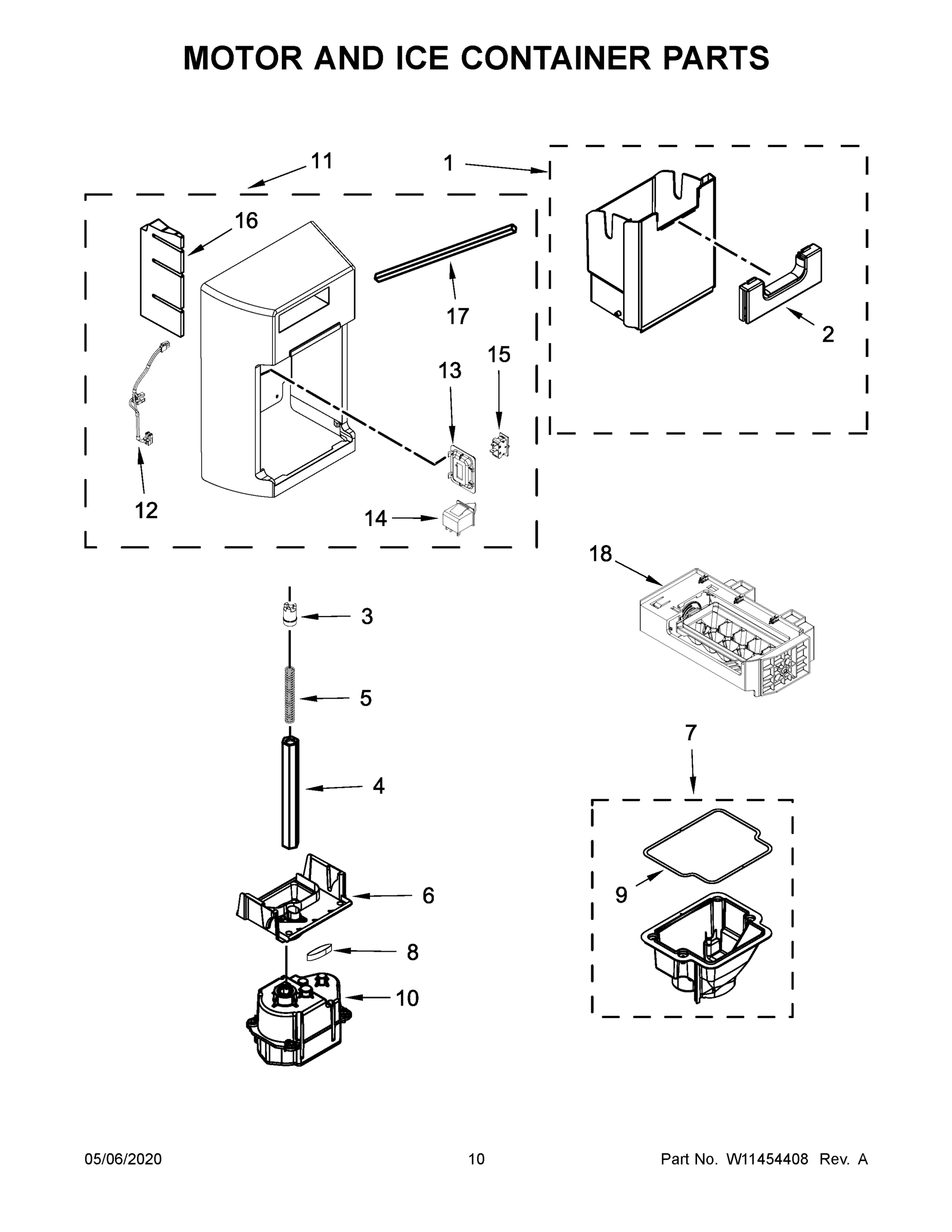 06 - MOTOR AND ICE CONTAINER PARTS