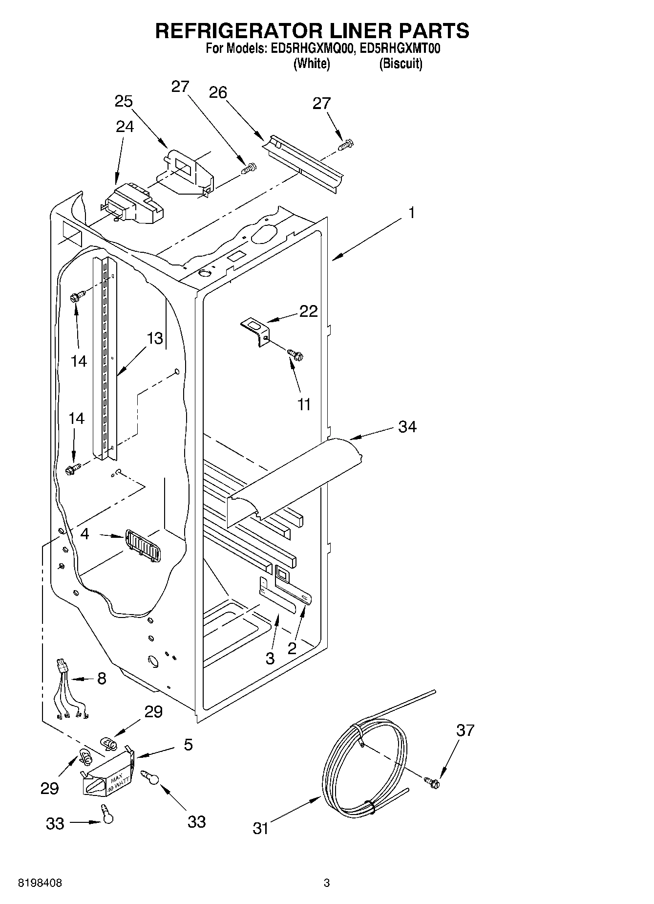 02 - REFRIGERATOR LINER PARTS