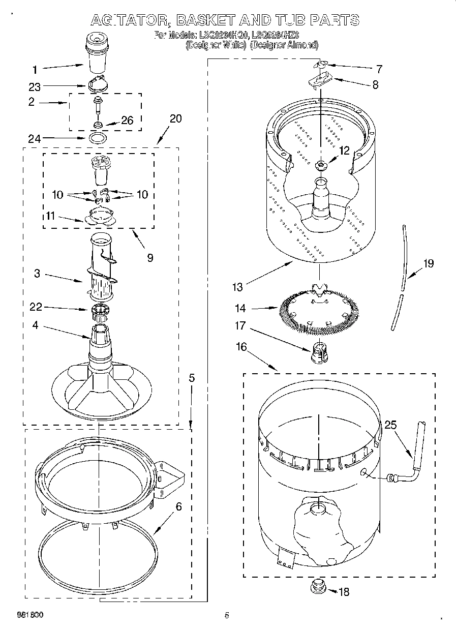 03 - AGITATOR, BASKET AND TUB