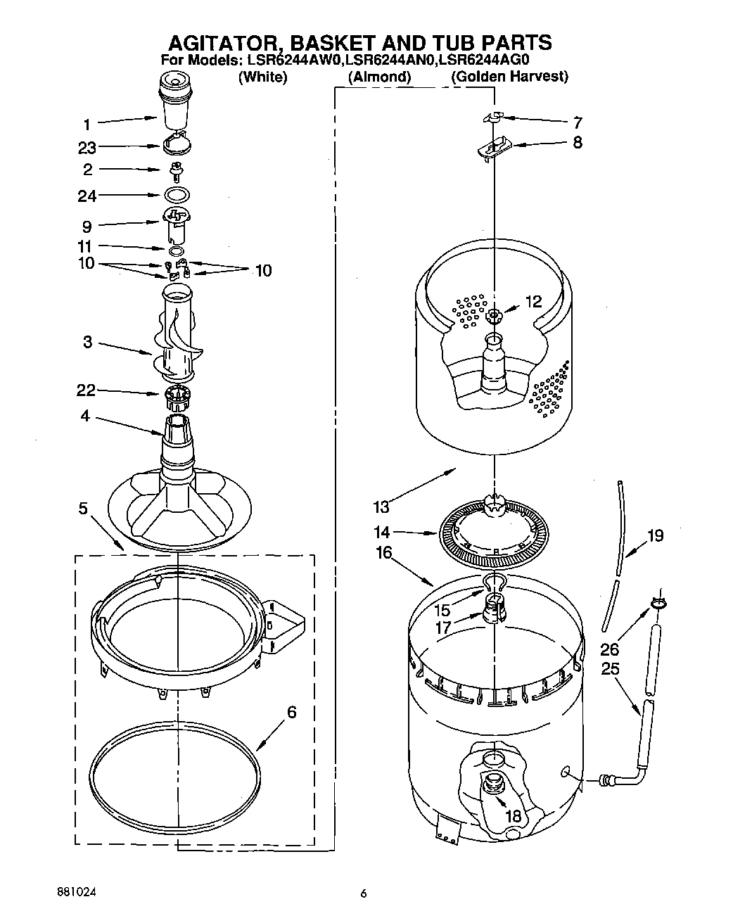 04 - AGITATOR, BASKET AND TUB