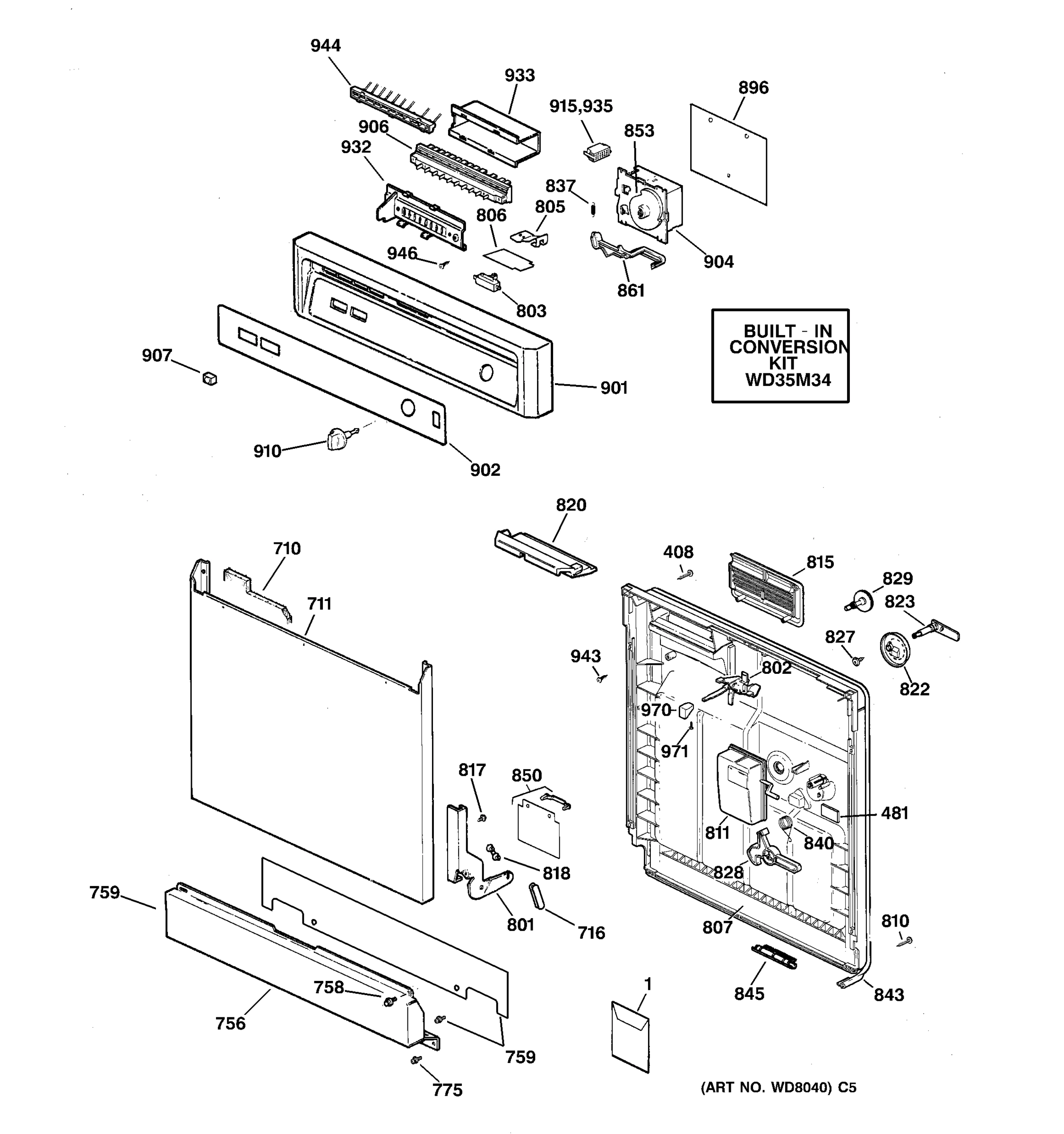 ESCUTCHEON & DOOR ASSEMBLY