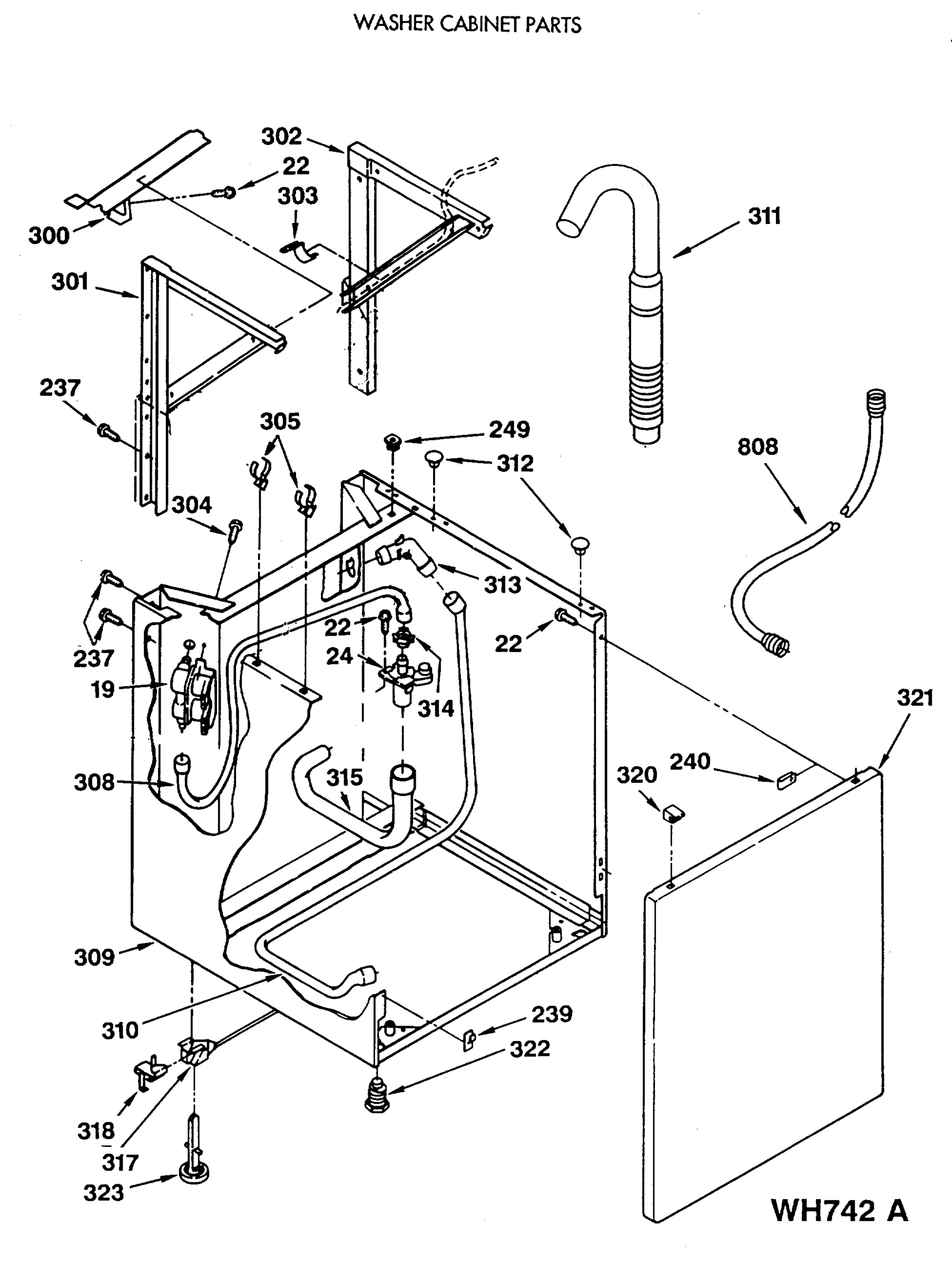 WASHER CABINET PARTS