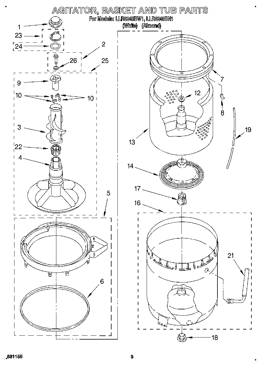 03 - AGITATOR, BASKET AND TUB