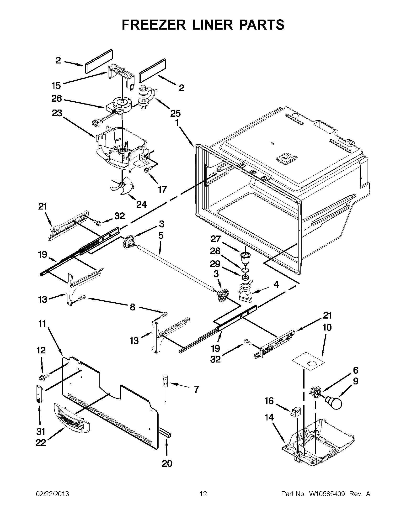 06 - FREEZER LINER PARTS