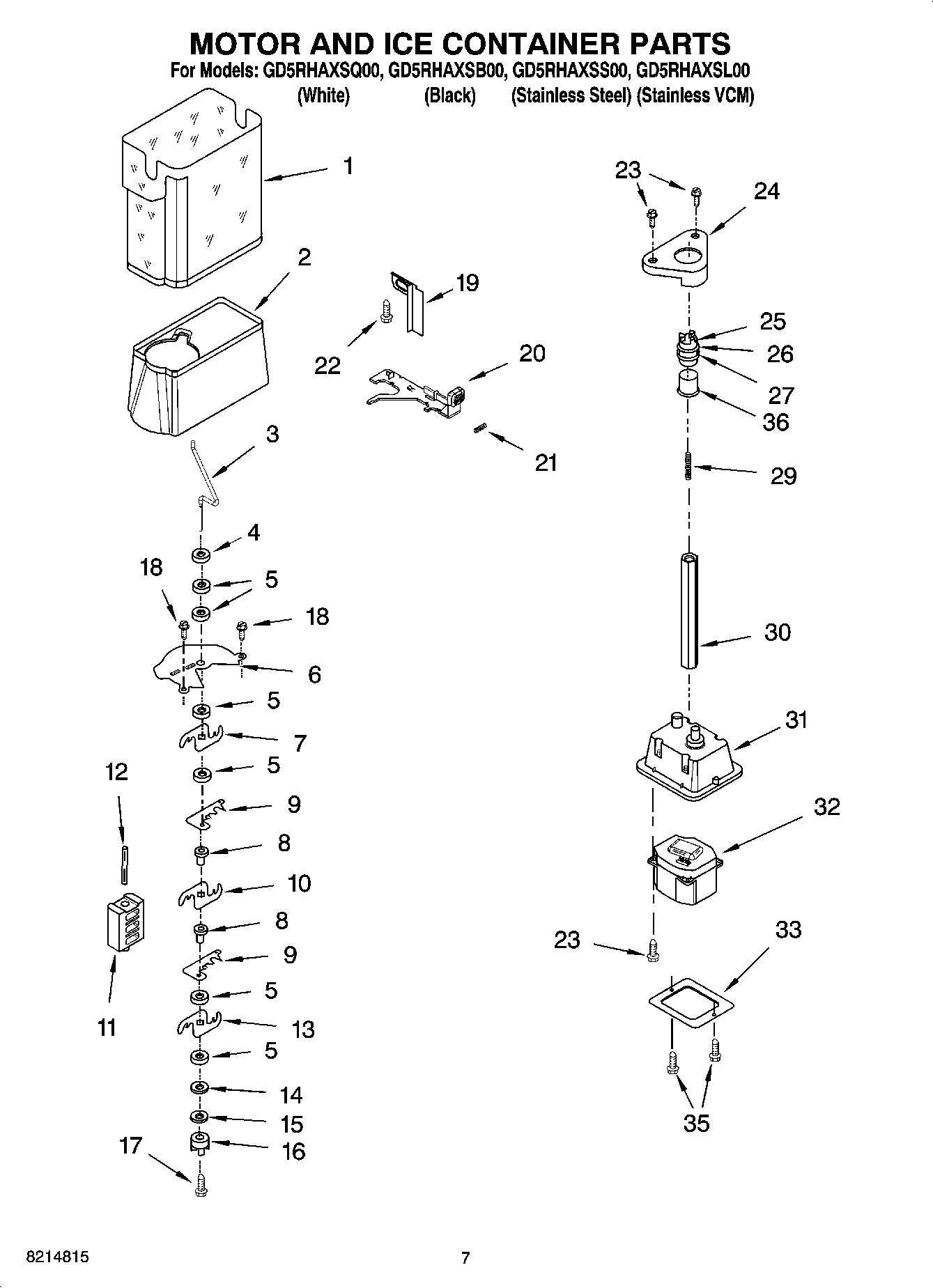 05 - MOTOR AND ICE CONTAINER PARTS