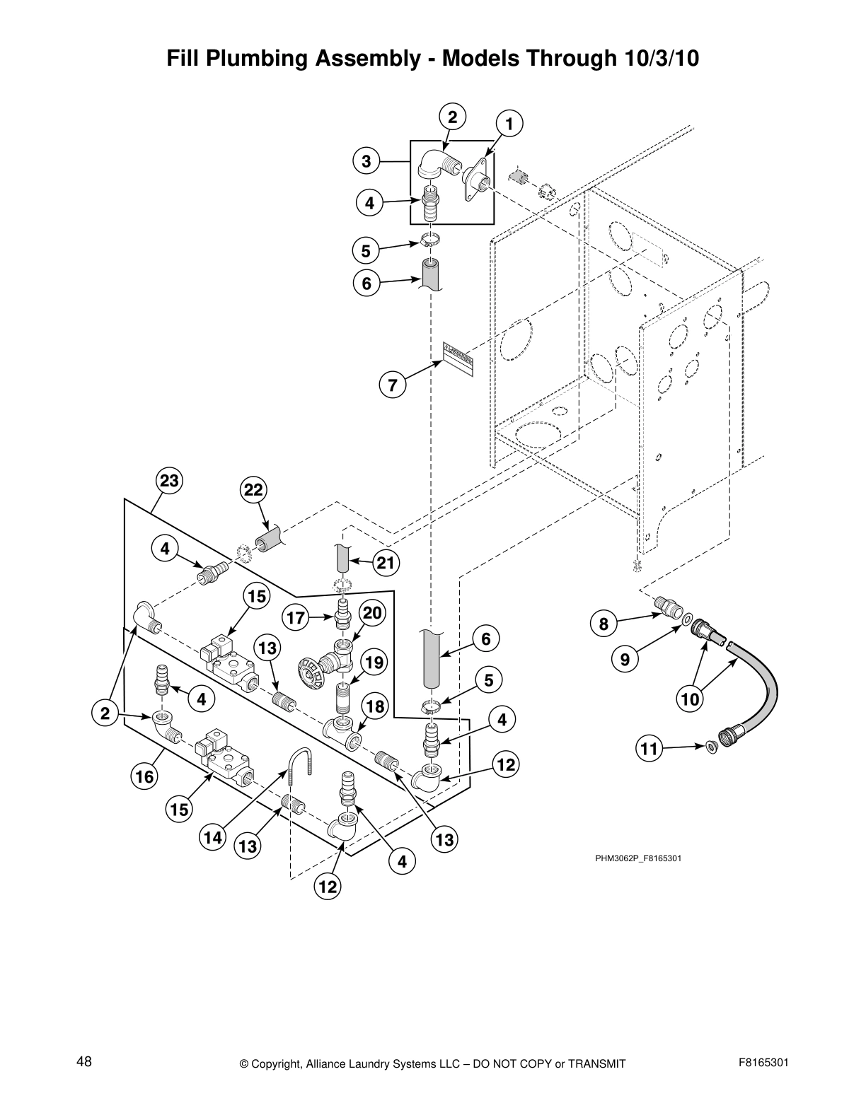 Fill Plumbing Assembly - Models Through 10/3/10