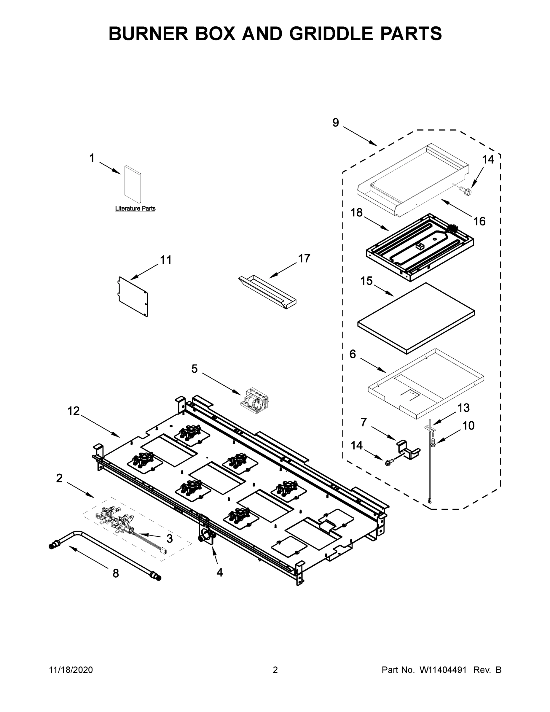 02 - BURNER BOX AND GRIDDLE PARTS