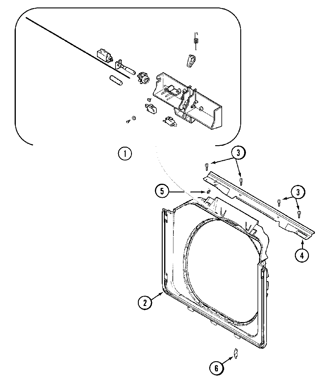 12 - DOOR SHROUD & DOOR LATCH ASSEMBLY (WASH)