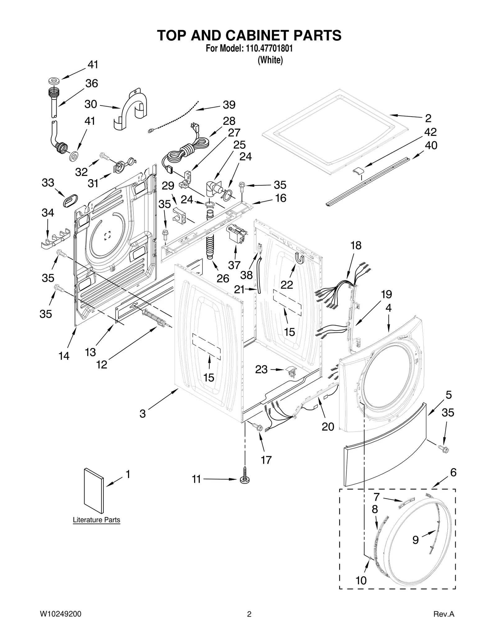 TOP AND CABINET PARTS