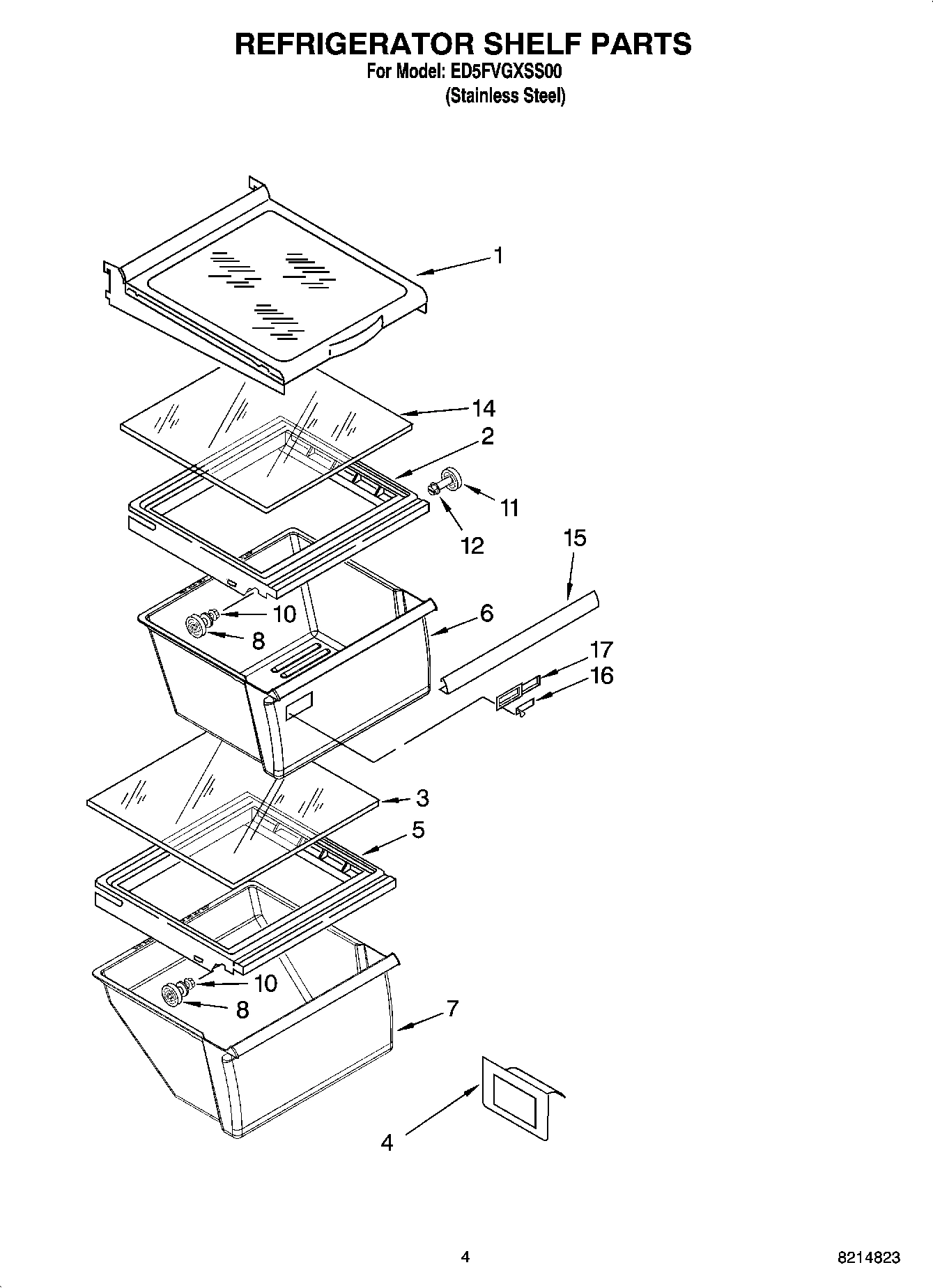 03 - REFRIGERATOR SHELF PARTS