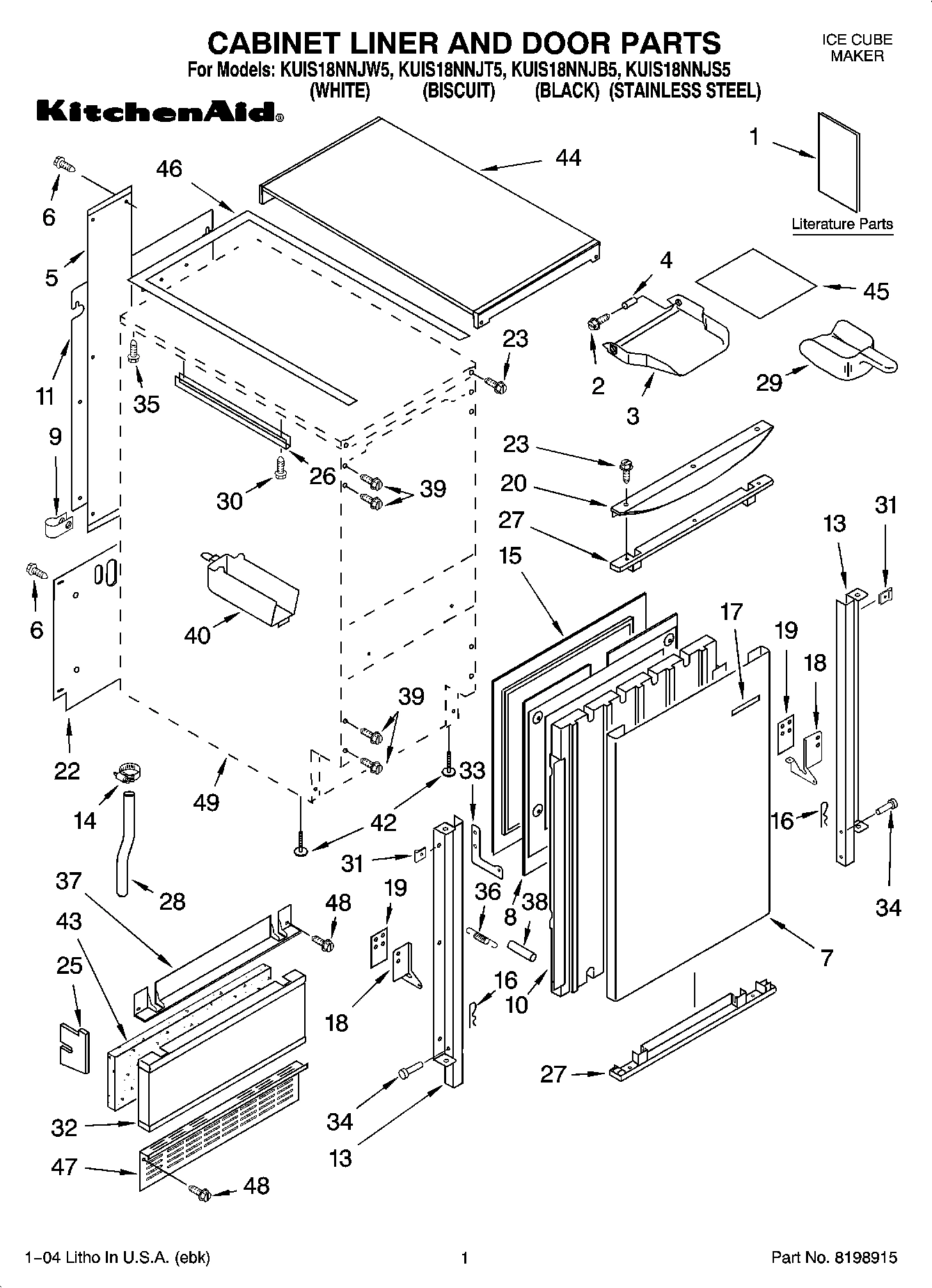 01 - CABINET LINER AND DOOR PARTS