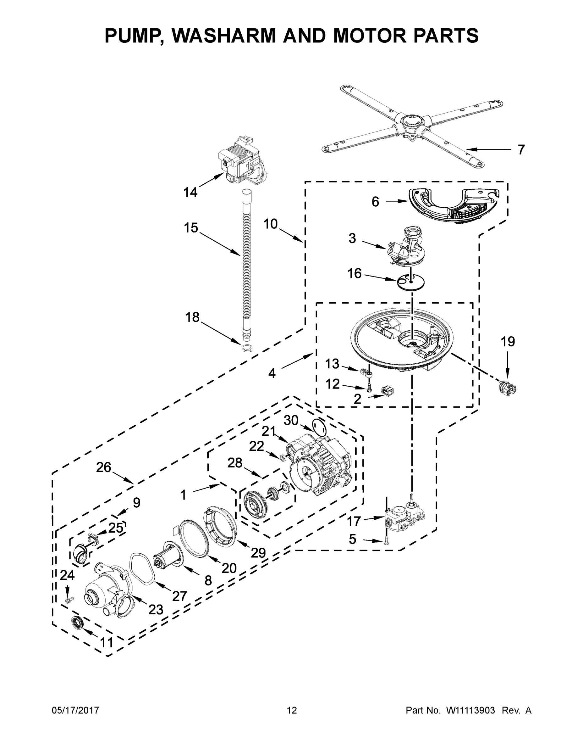 07 - PUMP, WASHARM AND MOTOR PARTS
