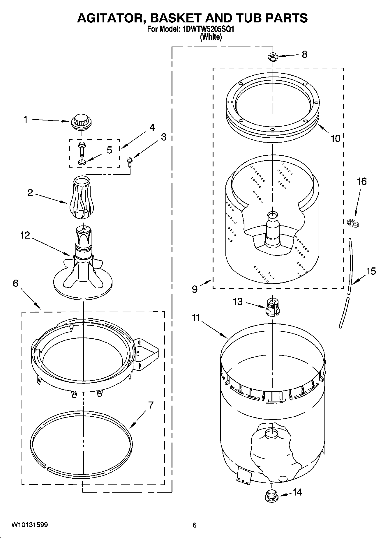 03 - AGITATOR, BASKET AND TUB PARTS