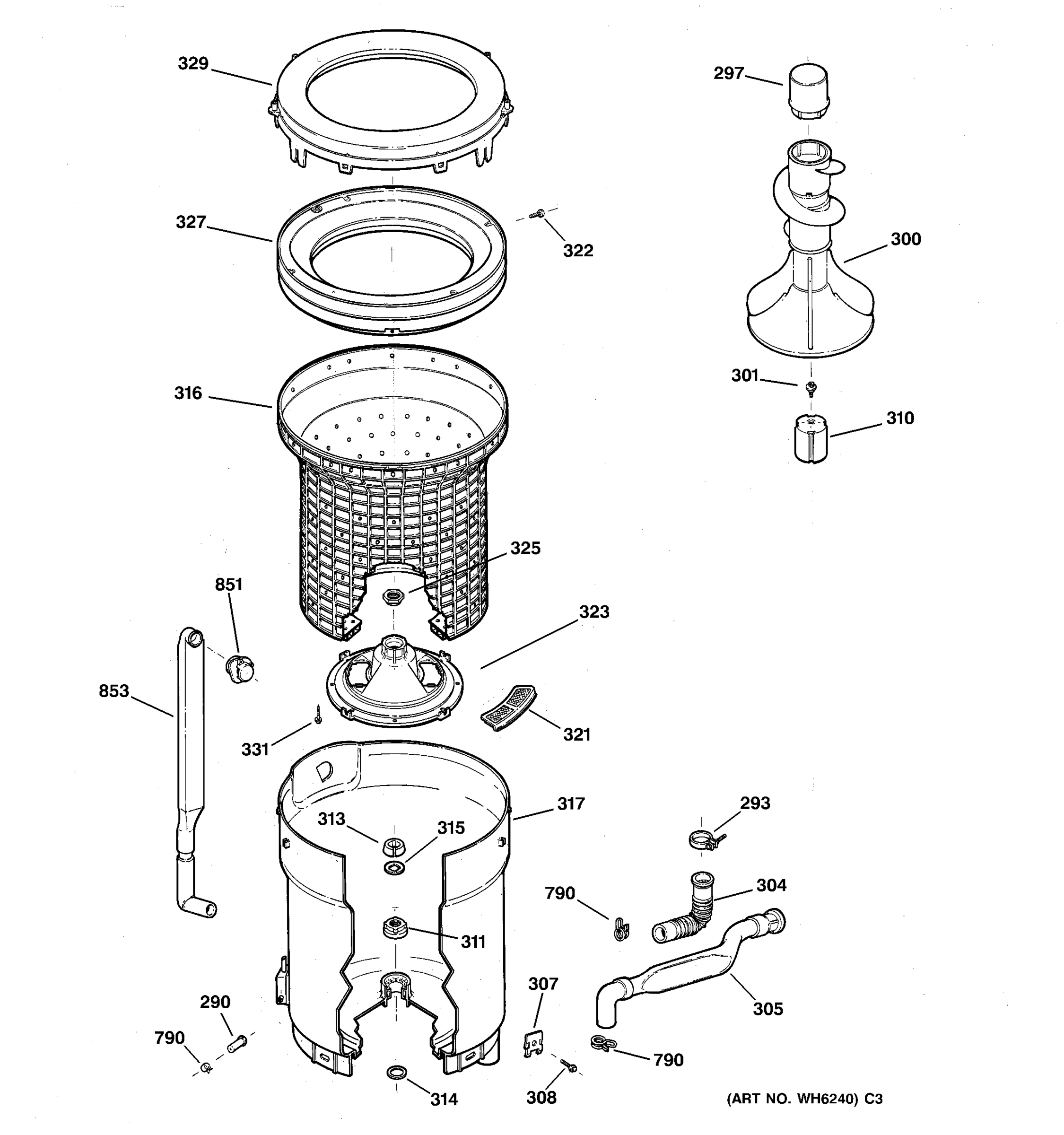 TUB, BASKET & AGITATOR