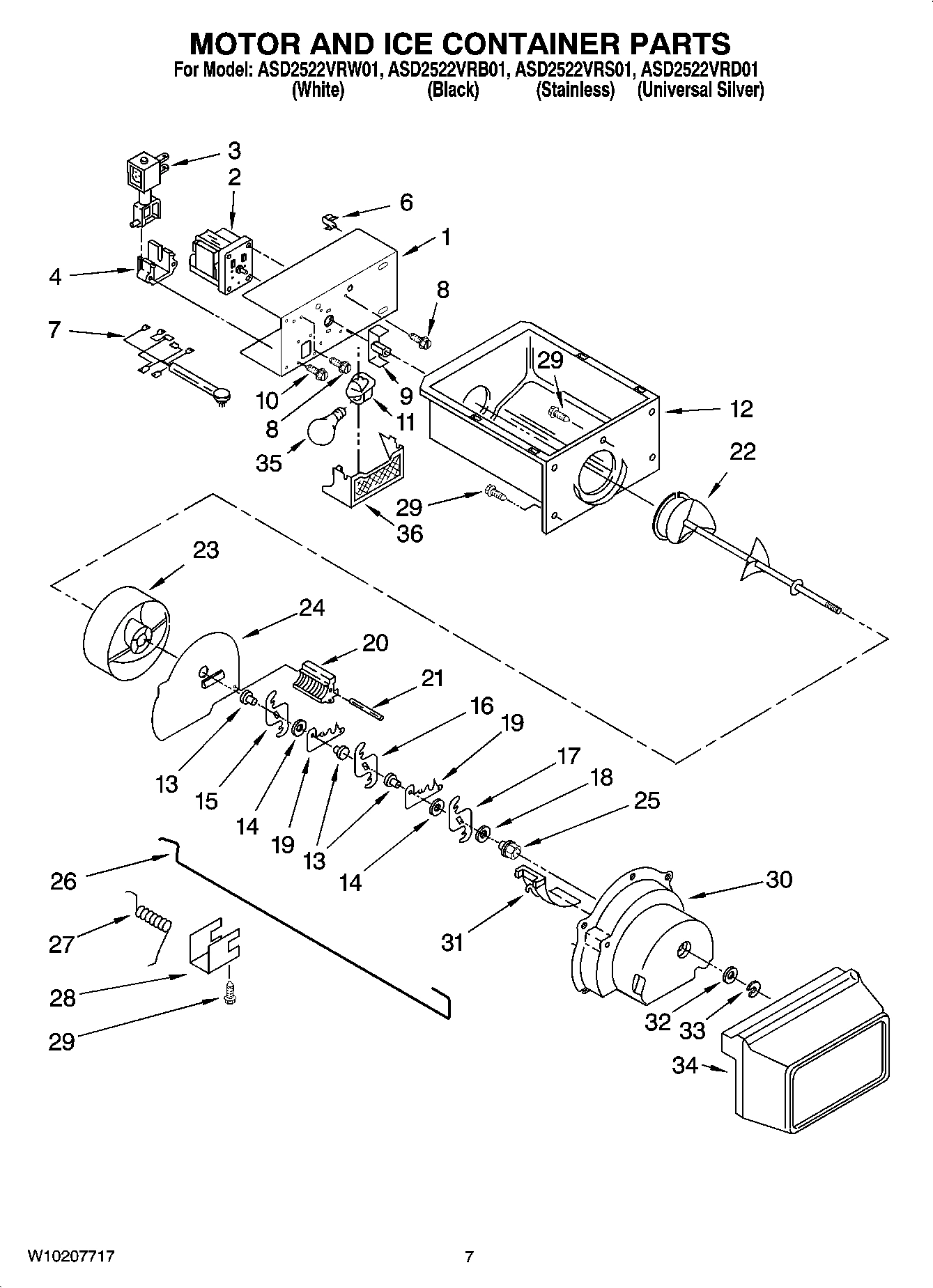 05 - MOTOR AND ICE CONTAINER PARTS