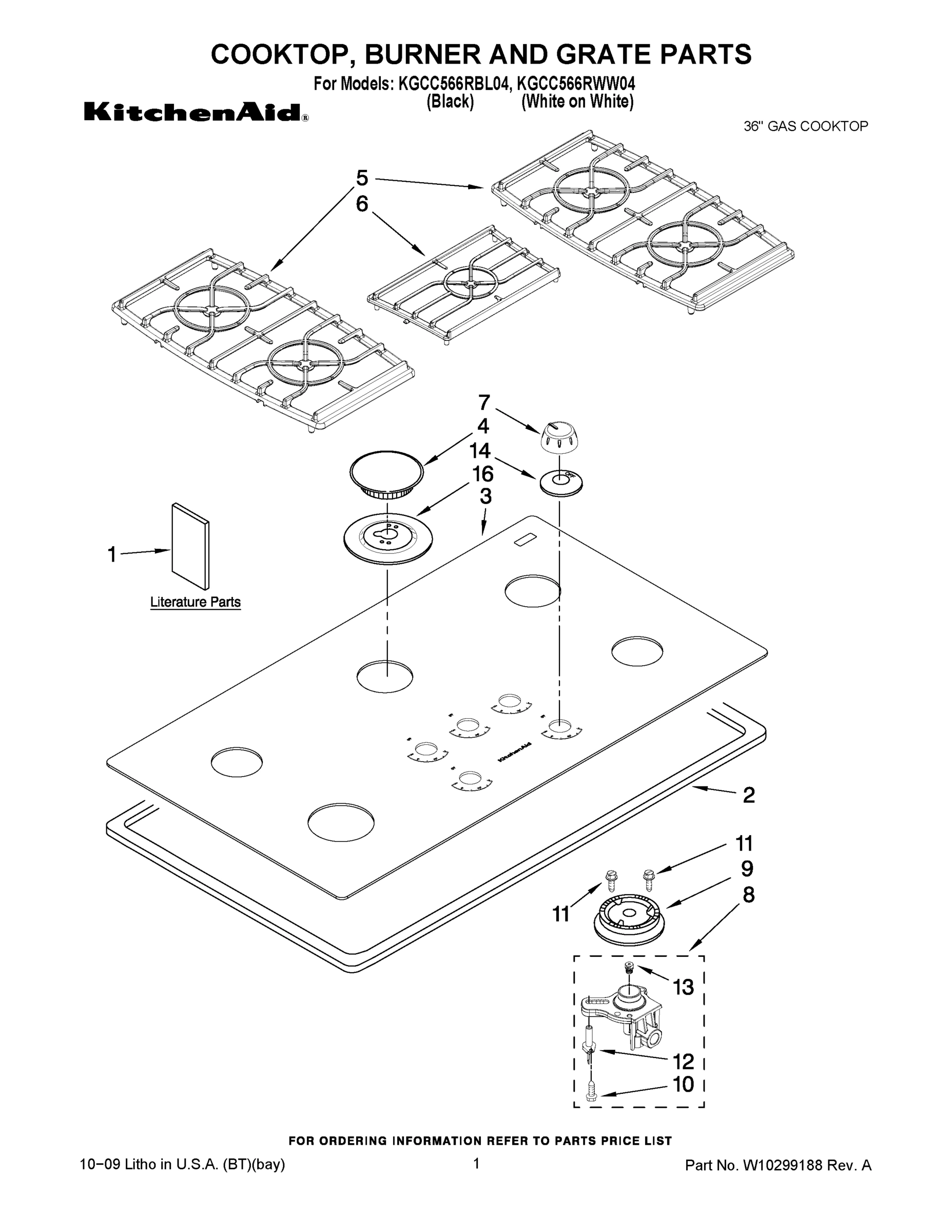 01 - COOKTOP, BURNER AND GRATE PARTS