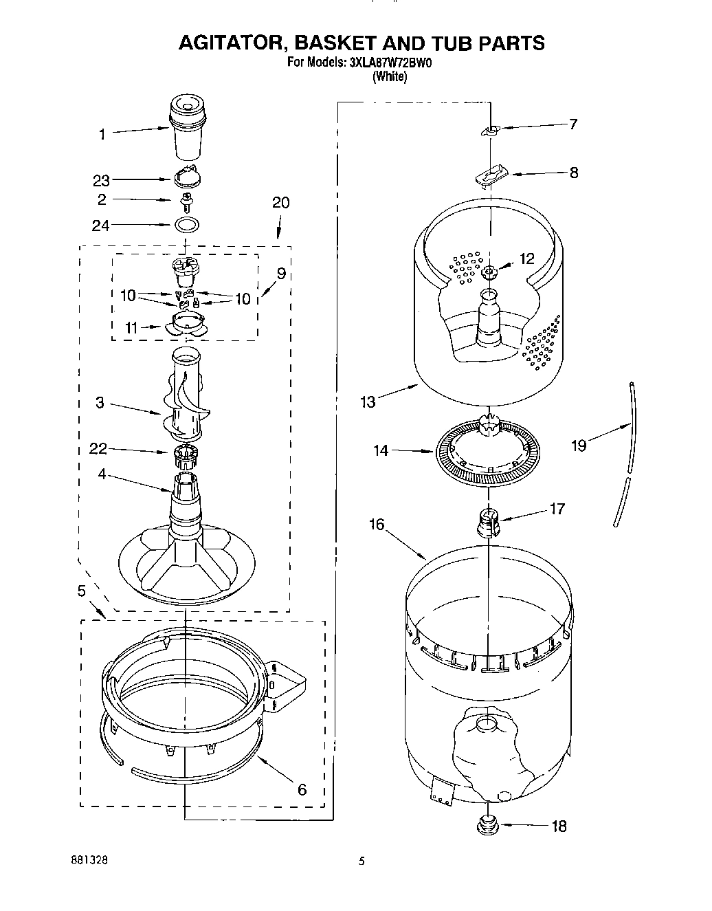 03 - AGITATOR, BASKET AND TUB