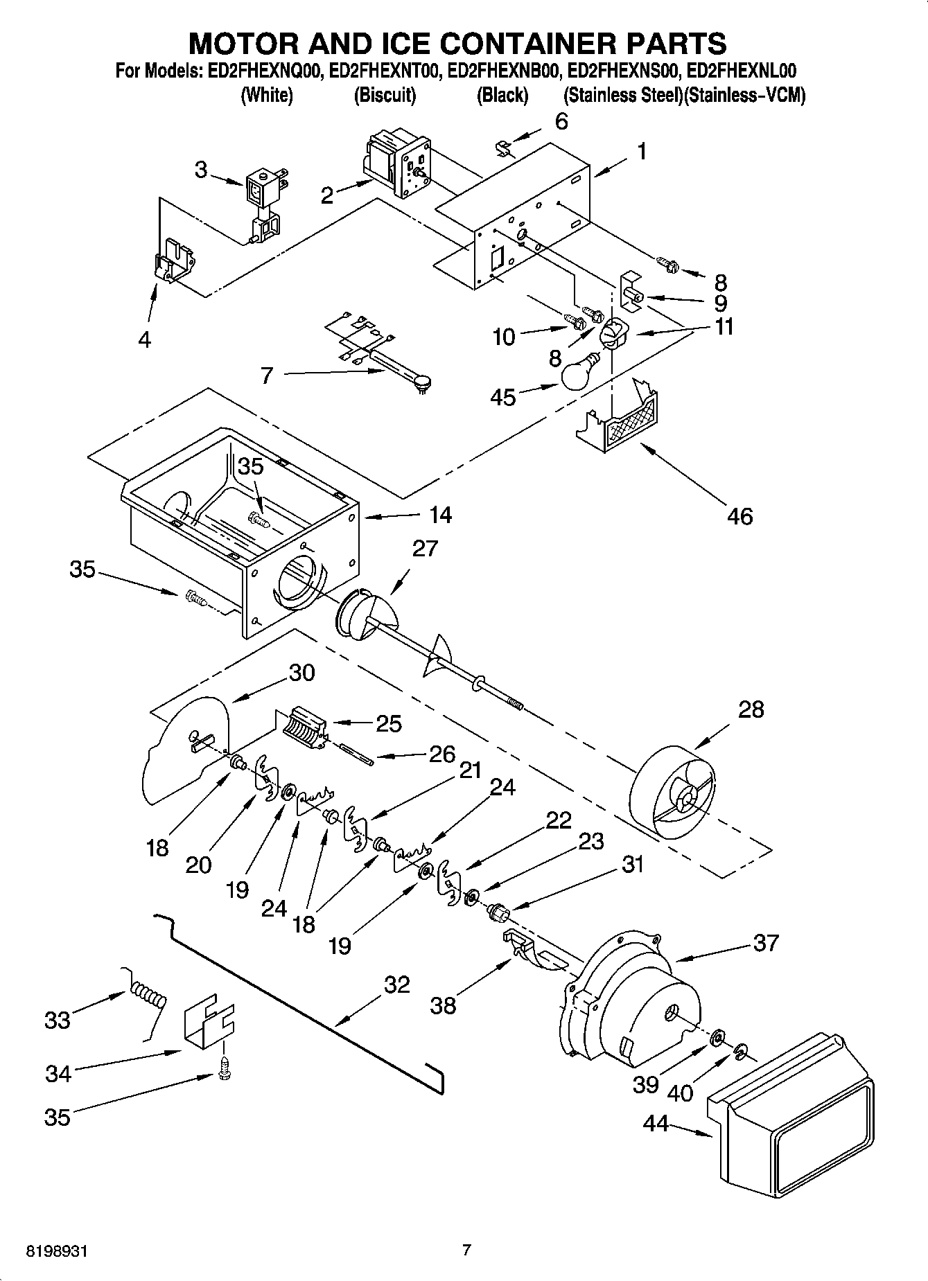 05 - MOTOR AND ICE CONTAINER PARTS