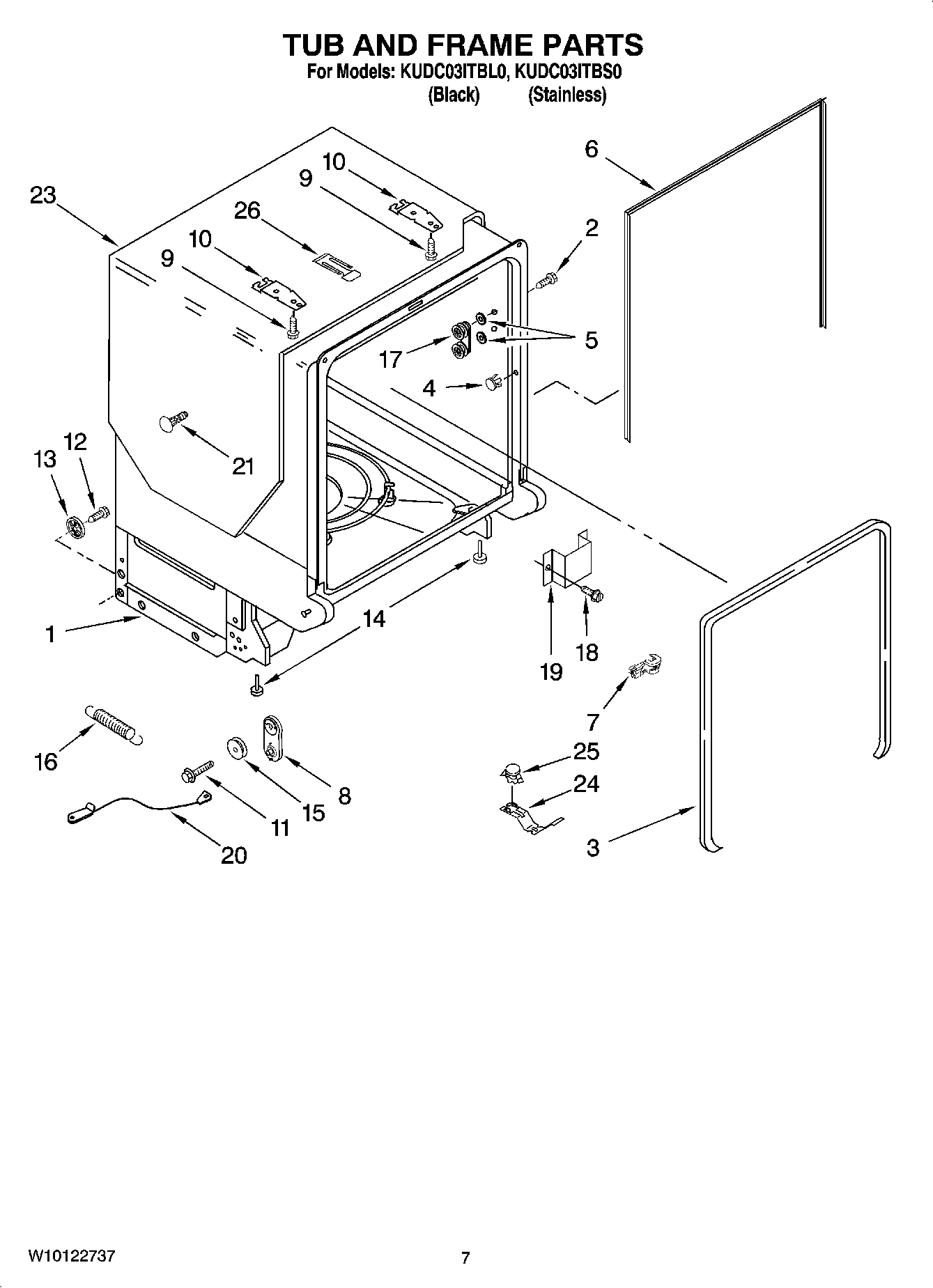 07 - TUB AND FRAME PARTS