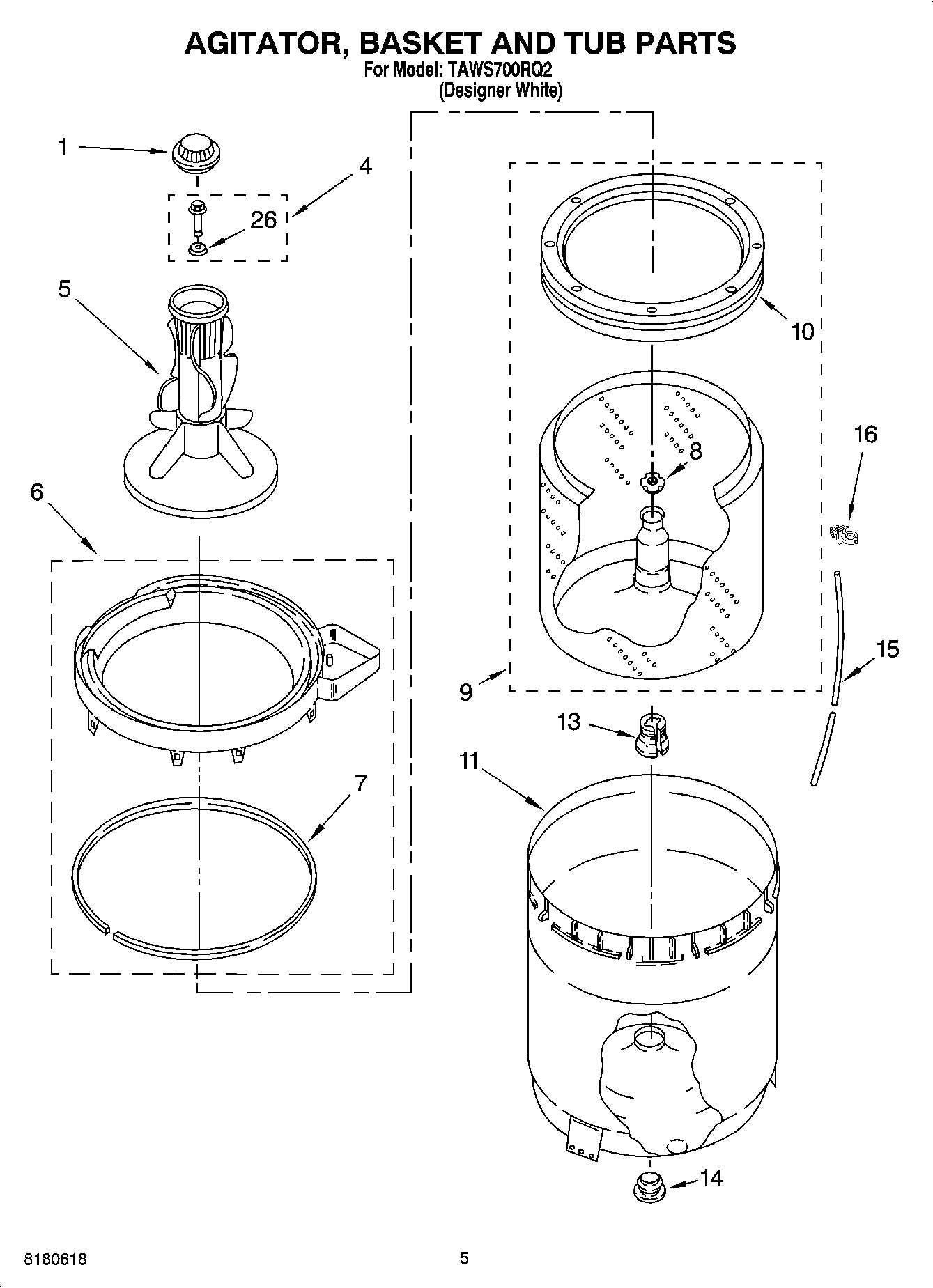 03 - AGITATOR, BASKET AND TUB PARTS